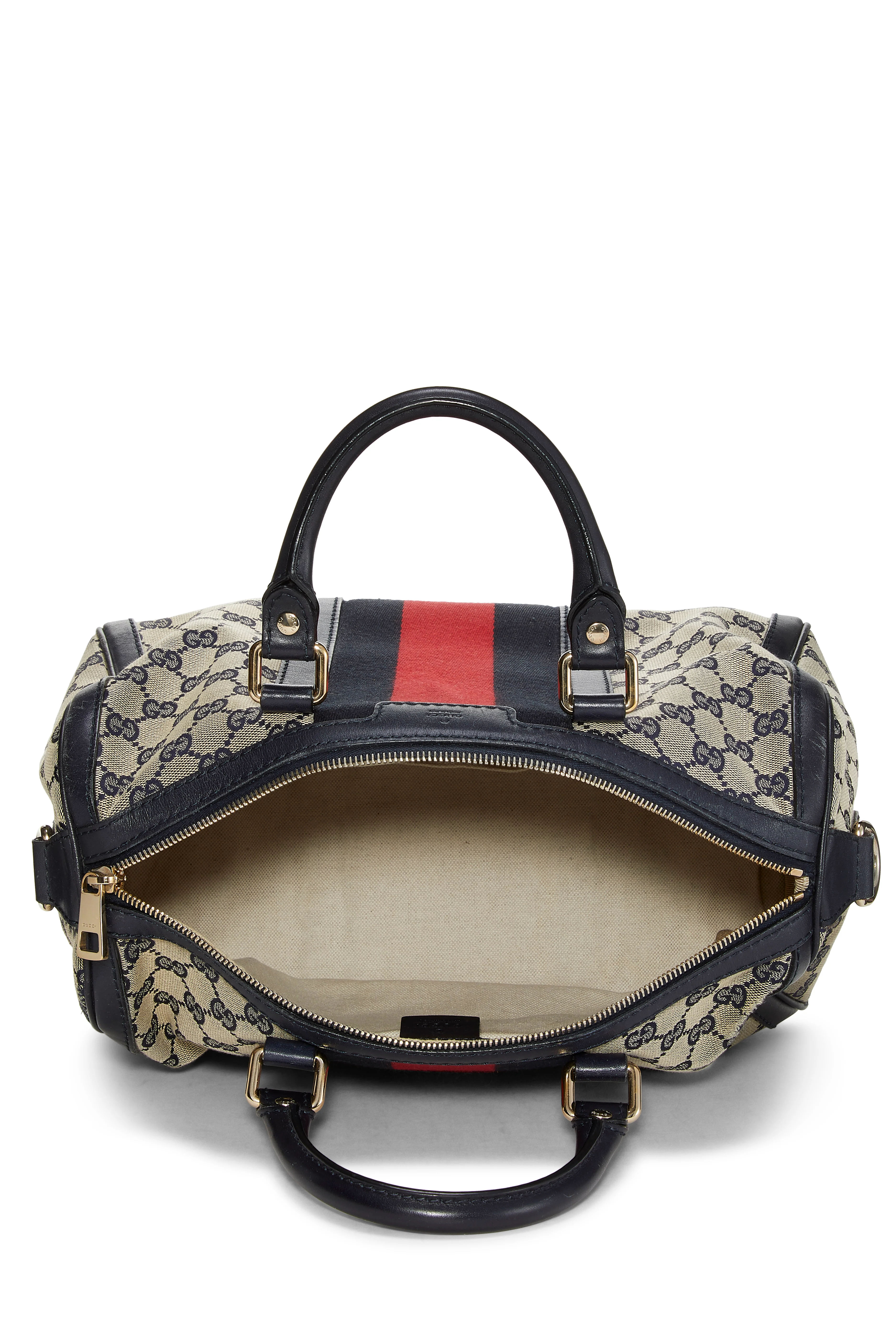 Gucci GG Canvas Vintage Web Boston Shoulder Handbag - Image 4