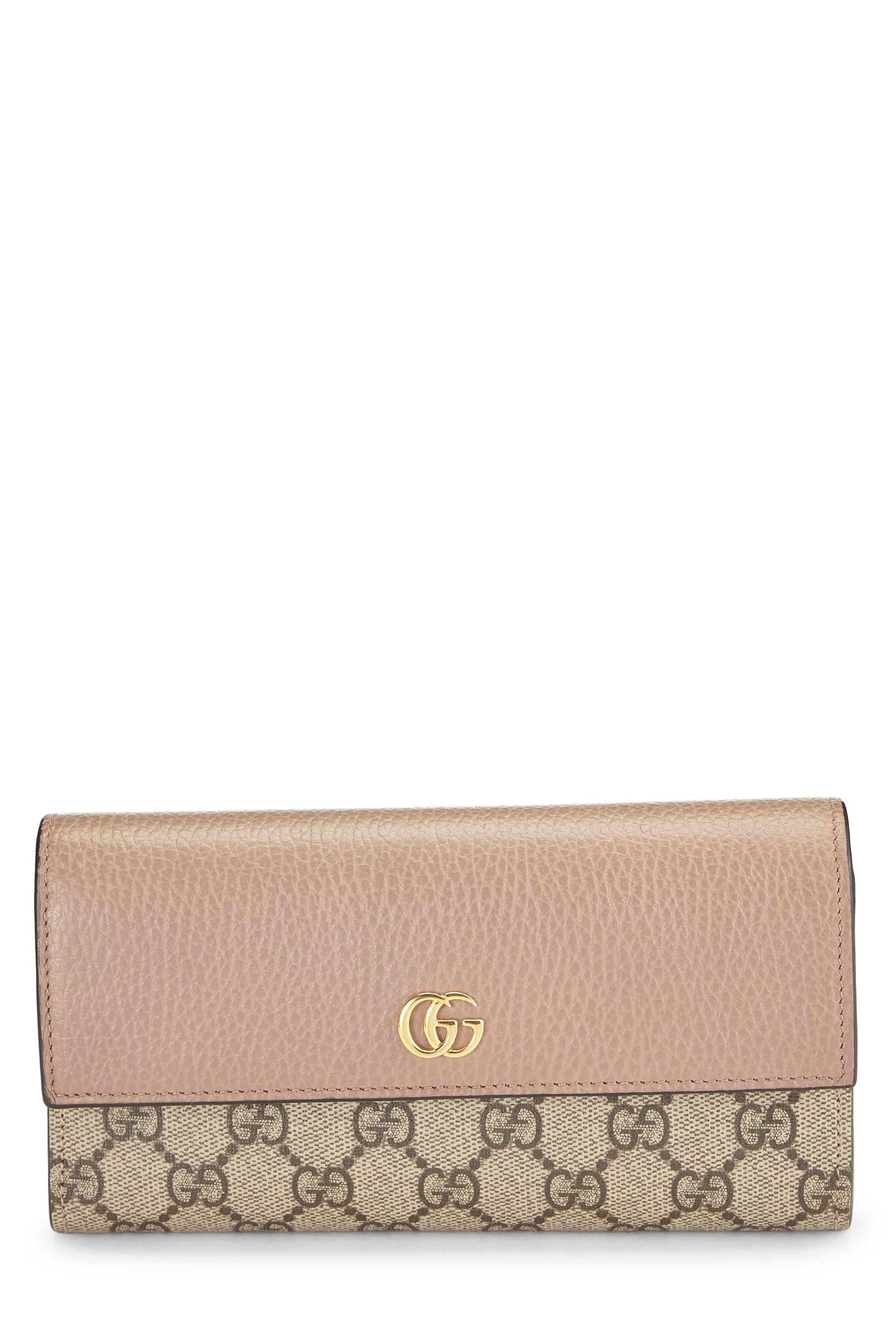 Gucci Pink Coated Canvas GG Wallet