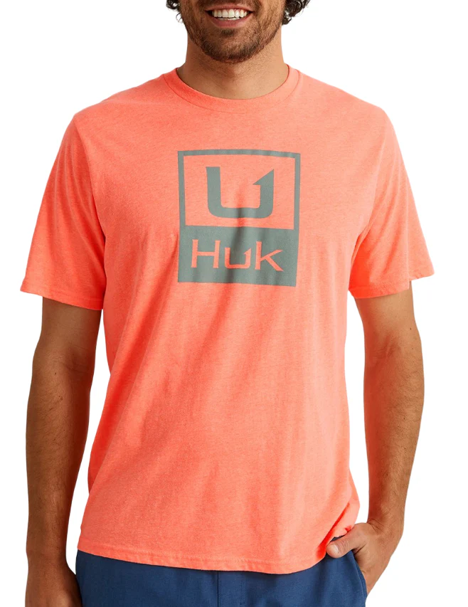 Huk Mens Stacked Logo Short Sleeve T-Shirt - Image 3