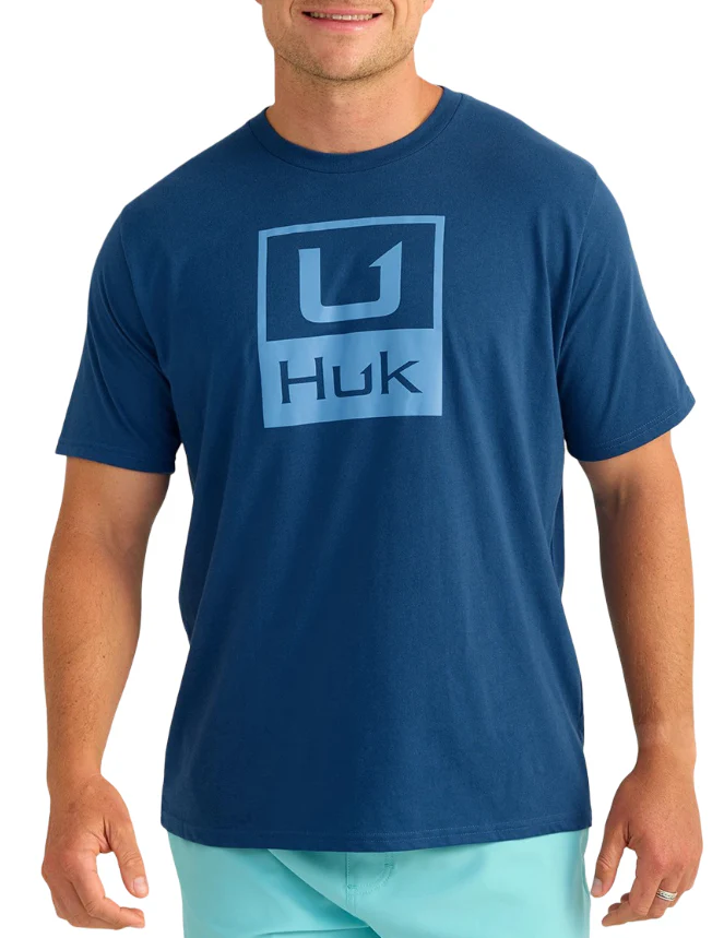 Huk Mens Stacked Logo Short Sleeve T-Shirt - Image 4
