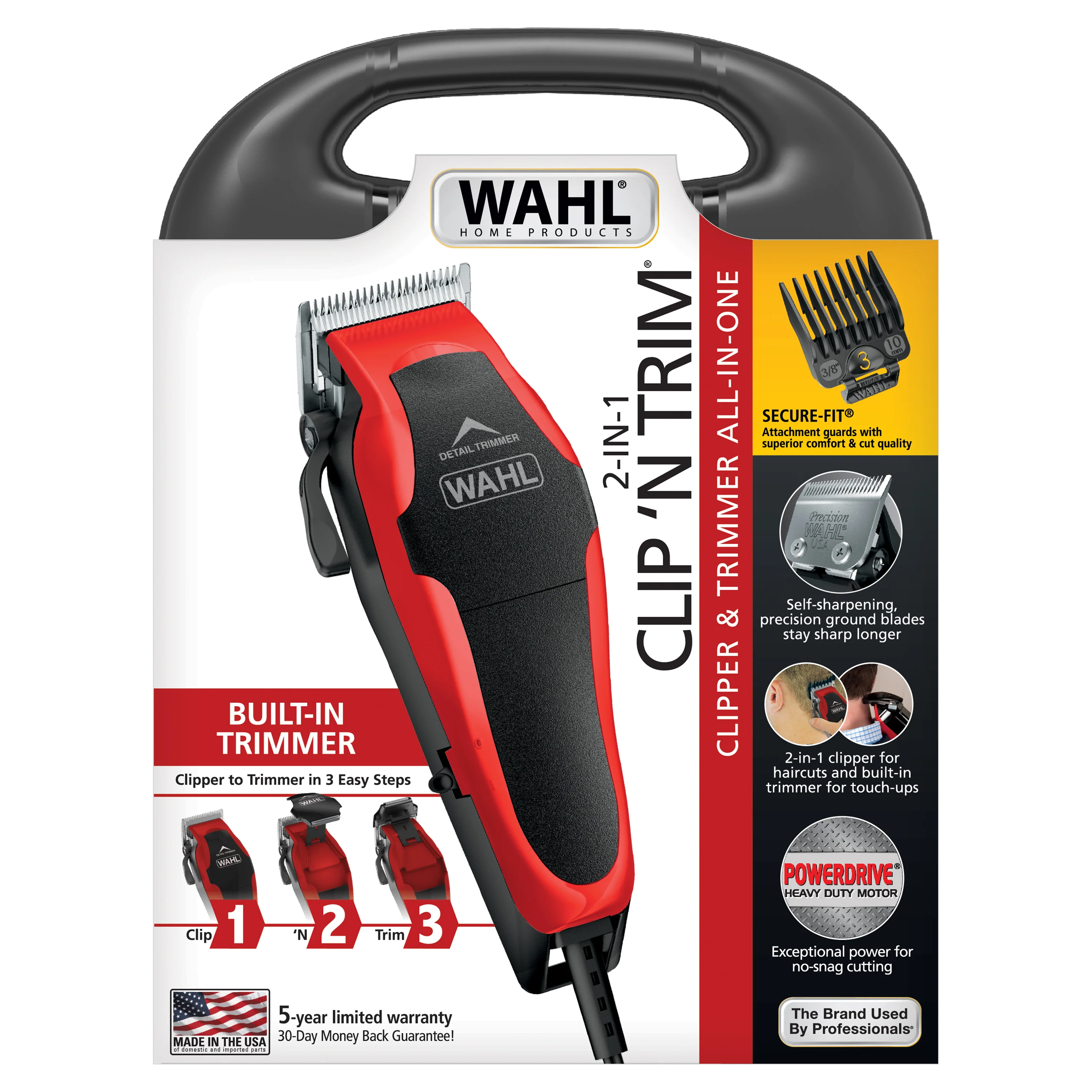 Wahl Clip 'N Trim Hair Clipper With Built-In Trimmer - Image 3