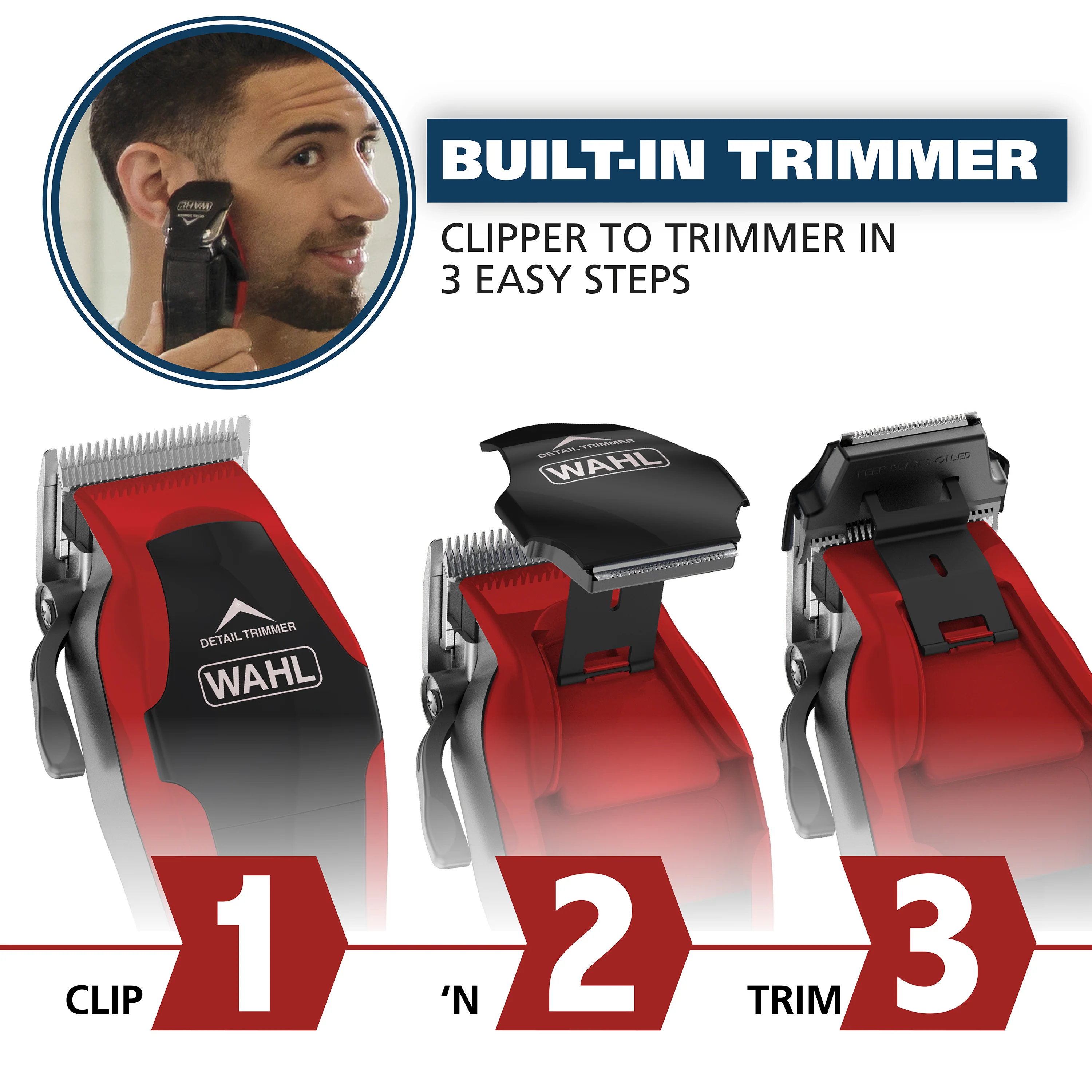 Wahl Clip 'N Trim Hair Clipper With Built-In Trimmer - Image 6