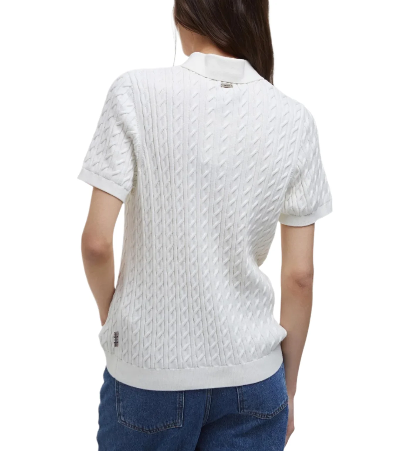 Barbour Womens Hartland Knitted Short Sleeve Polo Shirt - Image 3