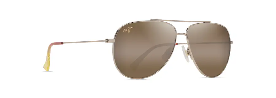 Maui Jim Hau'oli Shiny Light Gold with Orange & Yellow Frame - HCL Bronze Lens - Polarized Sunglasses - Image 2