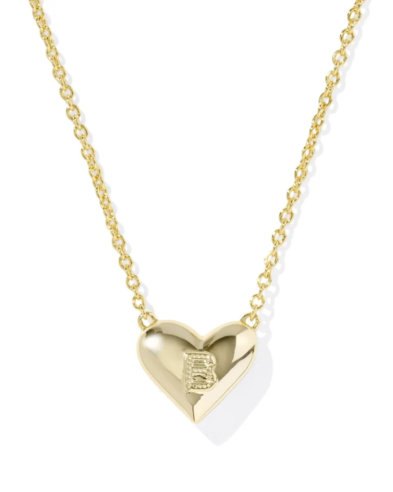 Kendra Scott Heart Letter B Gold Ivory Mother of Pearl Short Pendant Necklace - Image 2