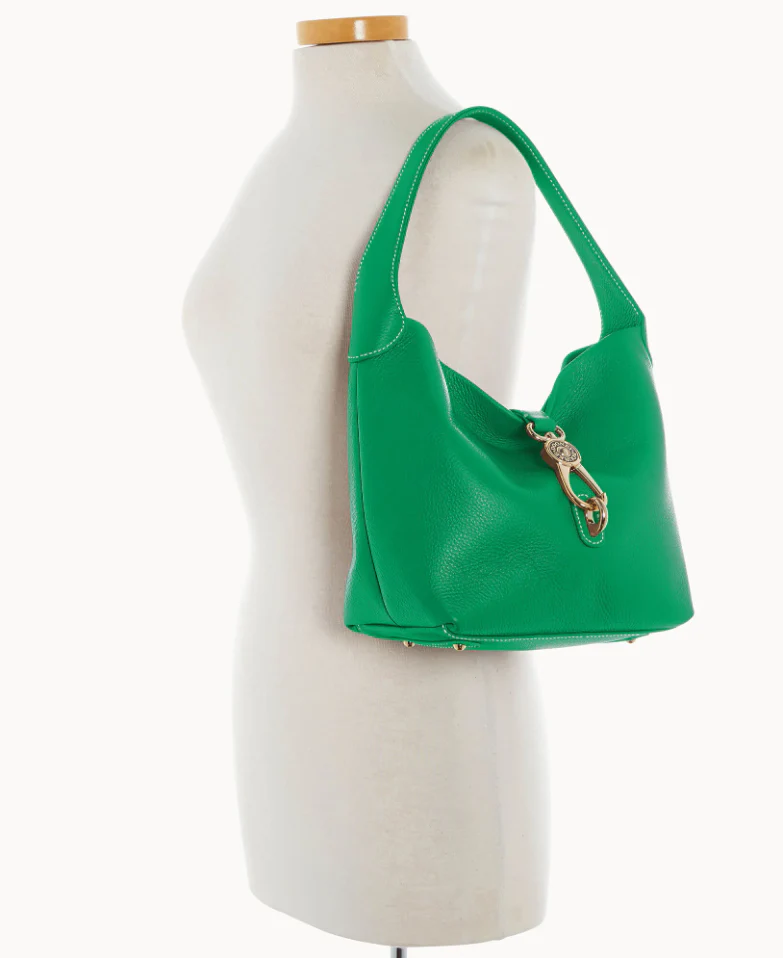 Dooney & Bourke Lucca Leather Logo Lock Hobo Handbag - Image 4