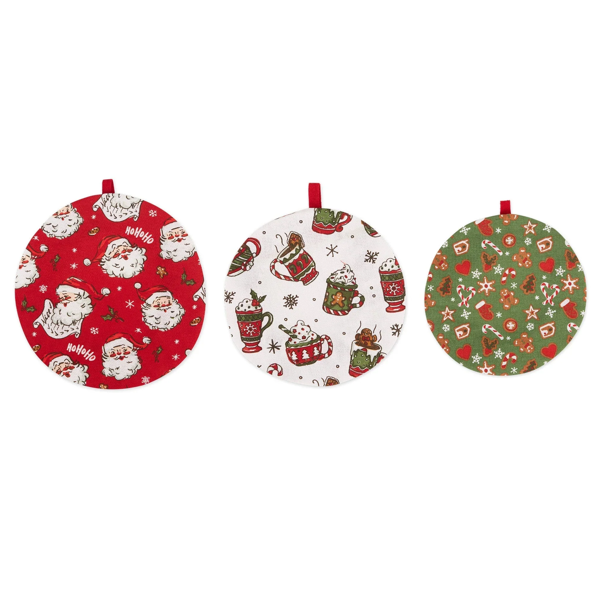 Design Imports Holly Jolly Reusable Dish Covers - Set of 3 - Image 2