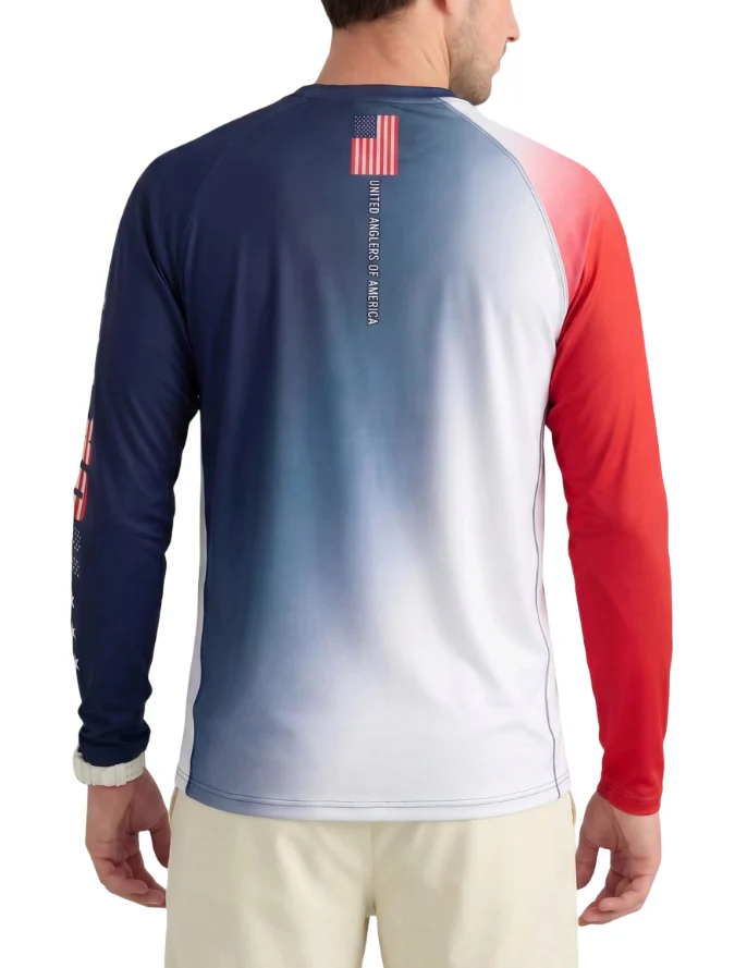 Huk Mens Airweight USA Crew Neck Long Sleeve T-Shirt - Image 2