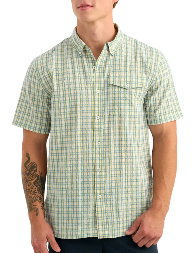 Huk Mens Chatham Plaid Short Sleeve Shirt - Image 2