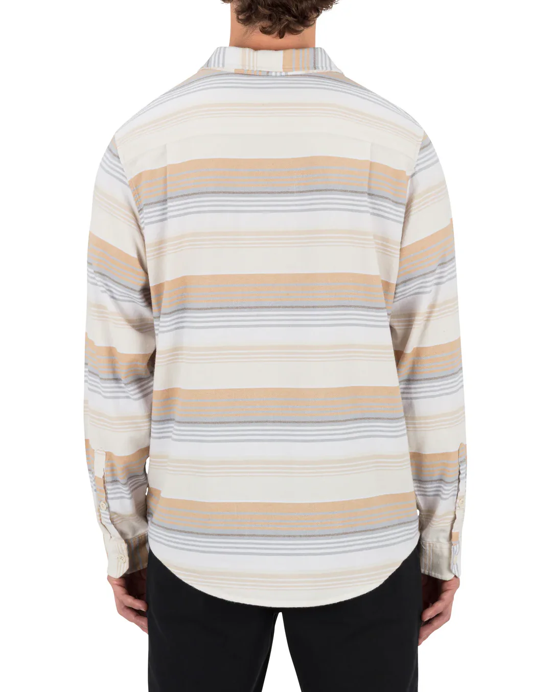 Hurley Mens Portland Stripe Stretch Flannel Long Sleeve Shirt - Image 4