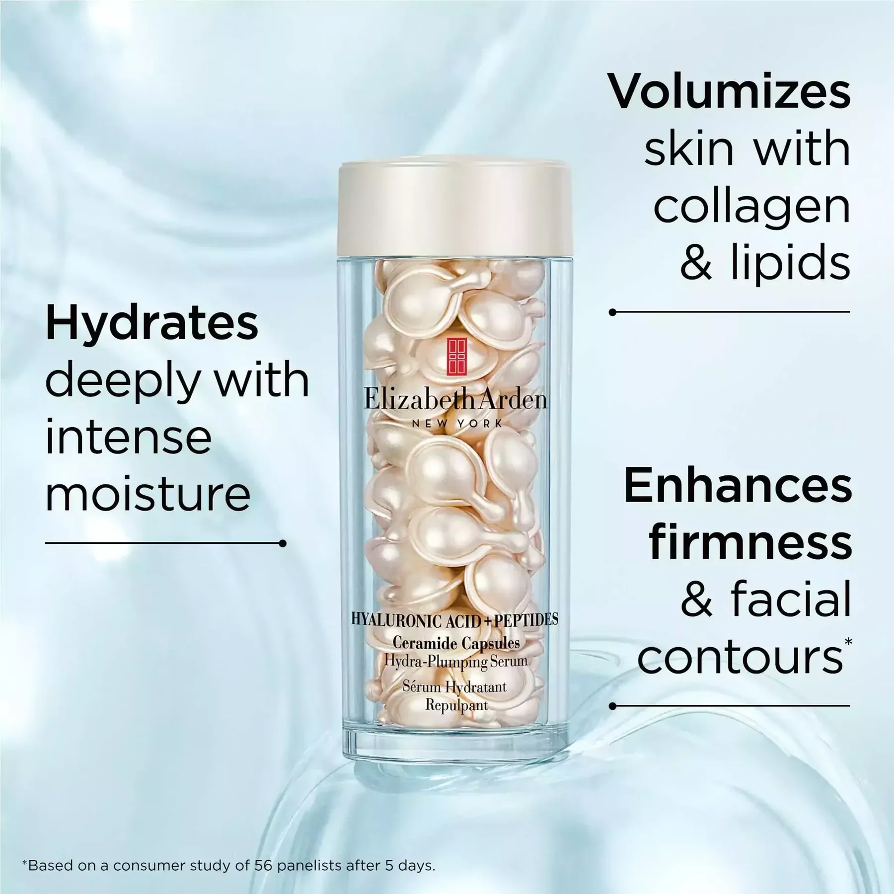 Elizabeth Arden Hyaluronic Acid + Peptides Ceramide Hydra-Plumping Serum Capsules - 90 Piece - Image 6