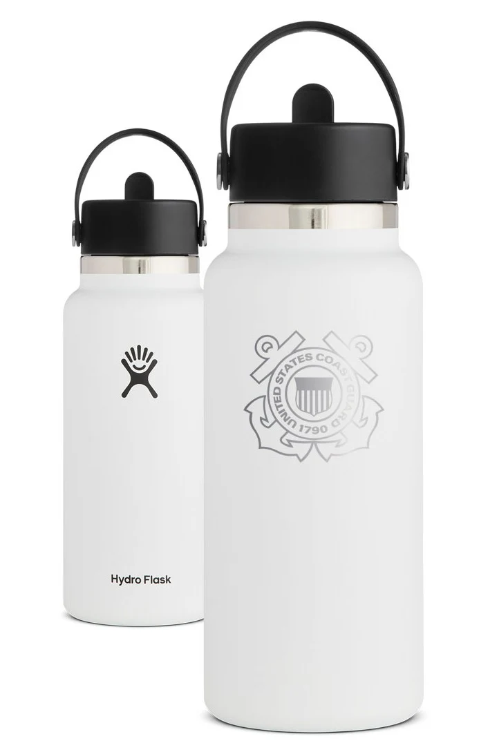 Coast Guard Hydro Flask 32 oz. Wide Mouth Water Bottle with Flex Straw Cap
