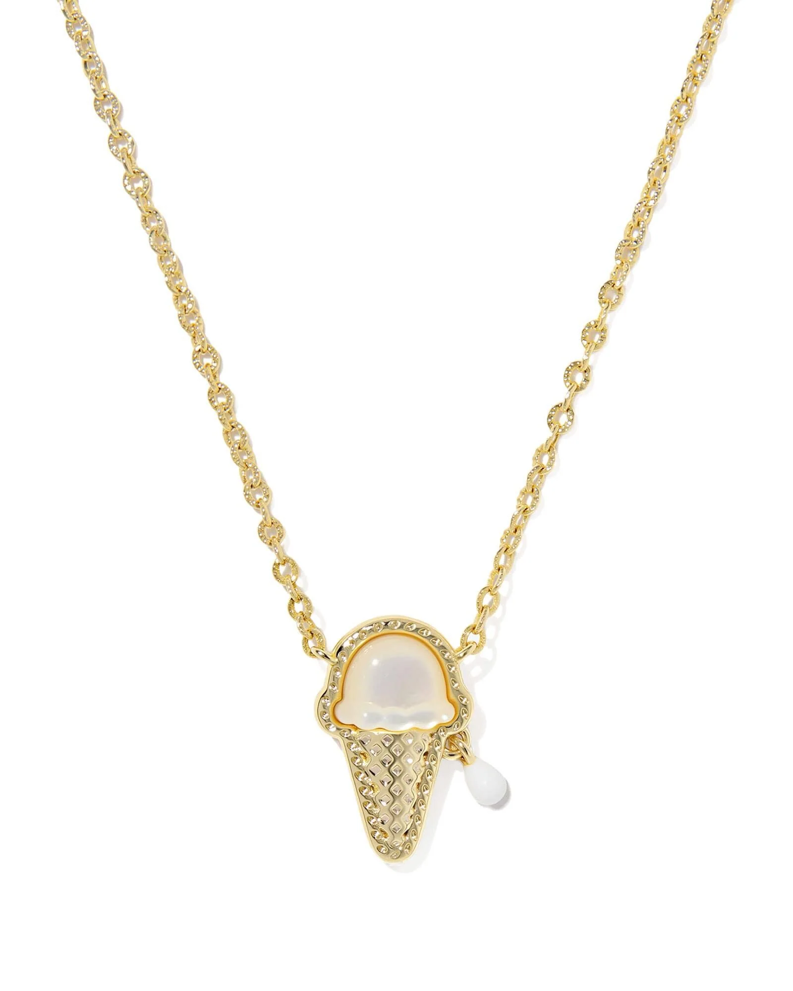 Kendra Scott Ice Cream Gold Short Pendant Necklace - Ivory Mother Of Pearl
