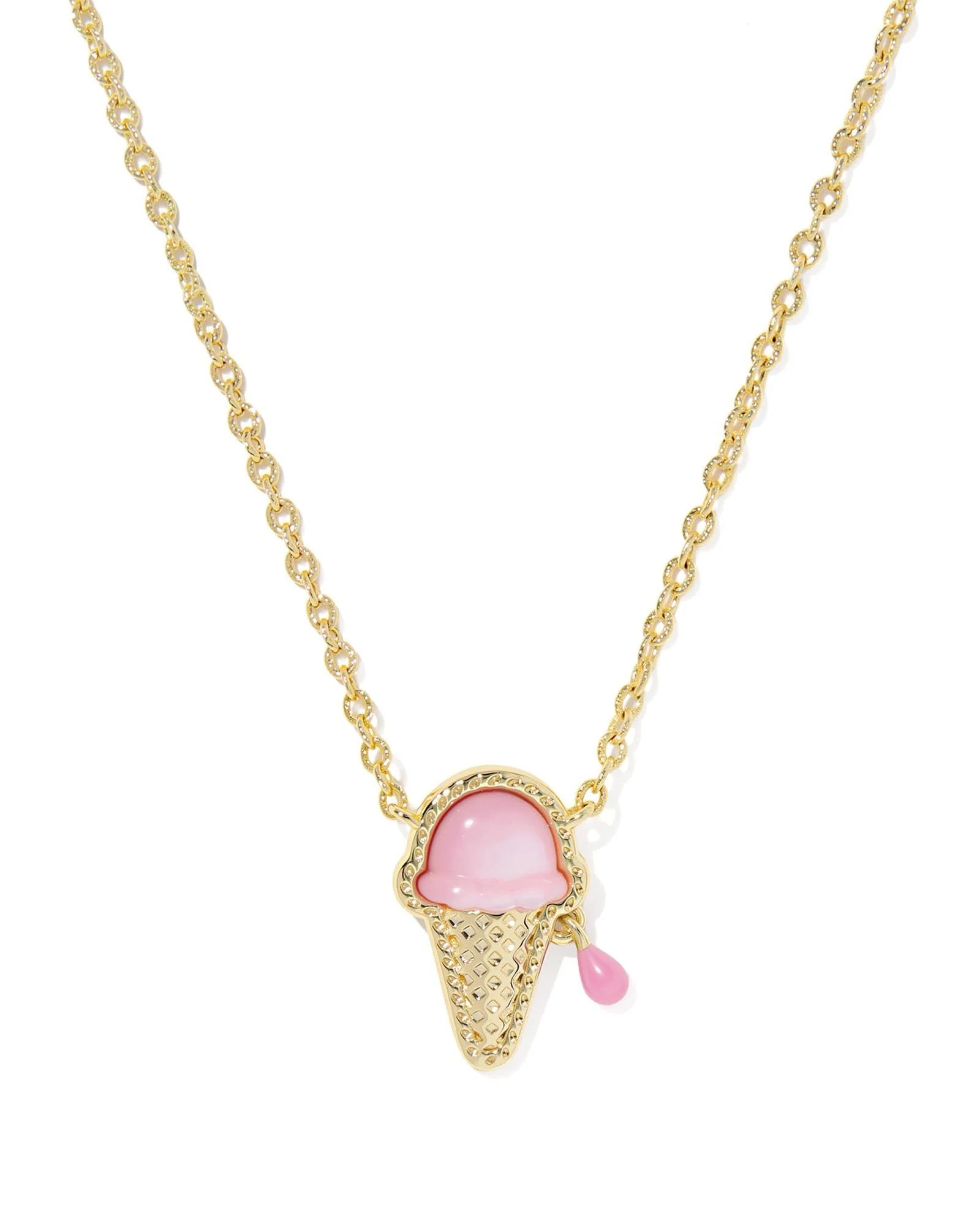 Kendra Scott Ice Cream Gold Short Pendant Necklace - Pink Mother Of Pearl
