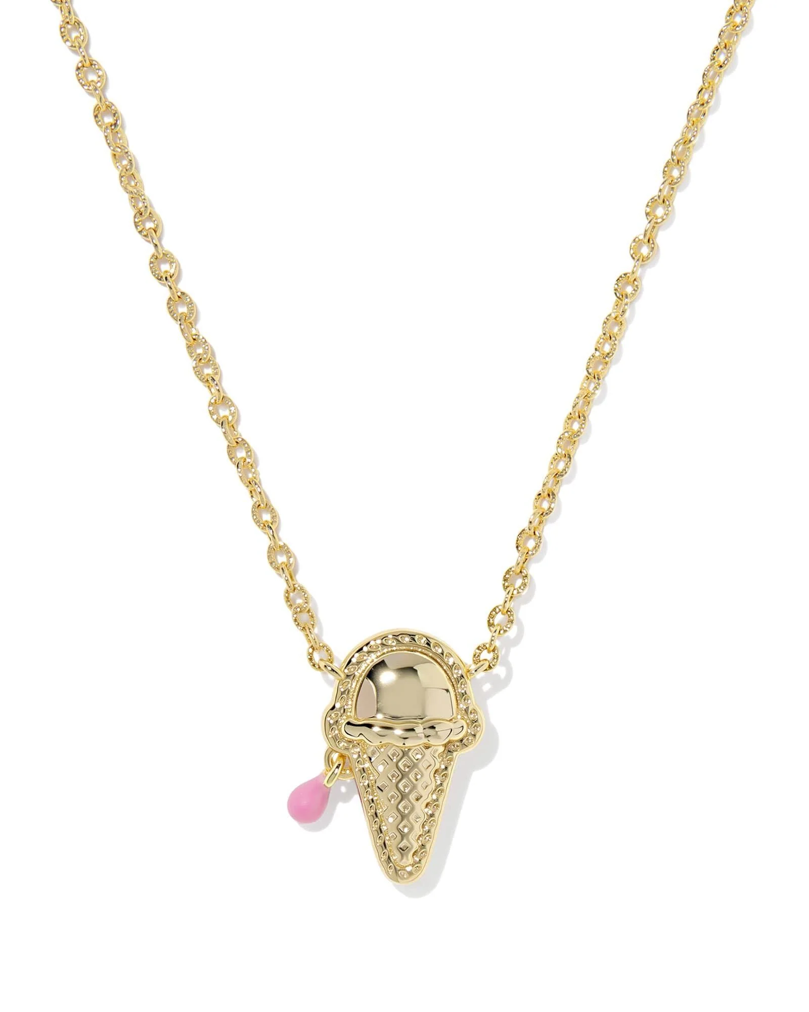 Kendra Scott Ice Cream Gold Short Pendant Necklace - Pink Mother Of Pearl - Image 2