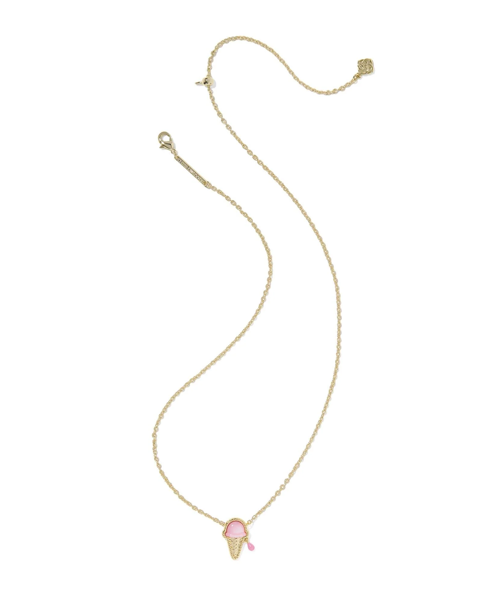 Kendra Scott Ice Cream Gold Short Pendant Necklace - Pink Mother Of Pearl - Image 3