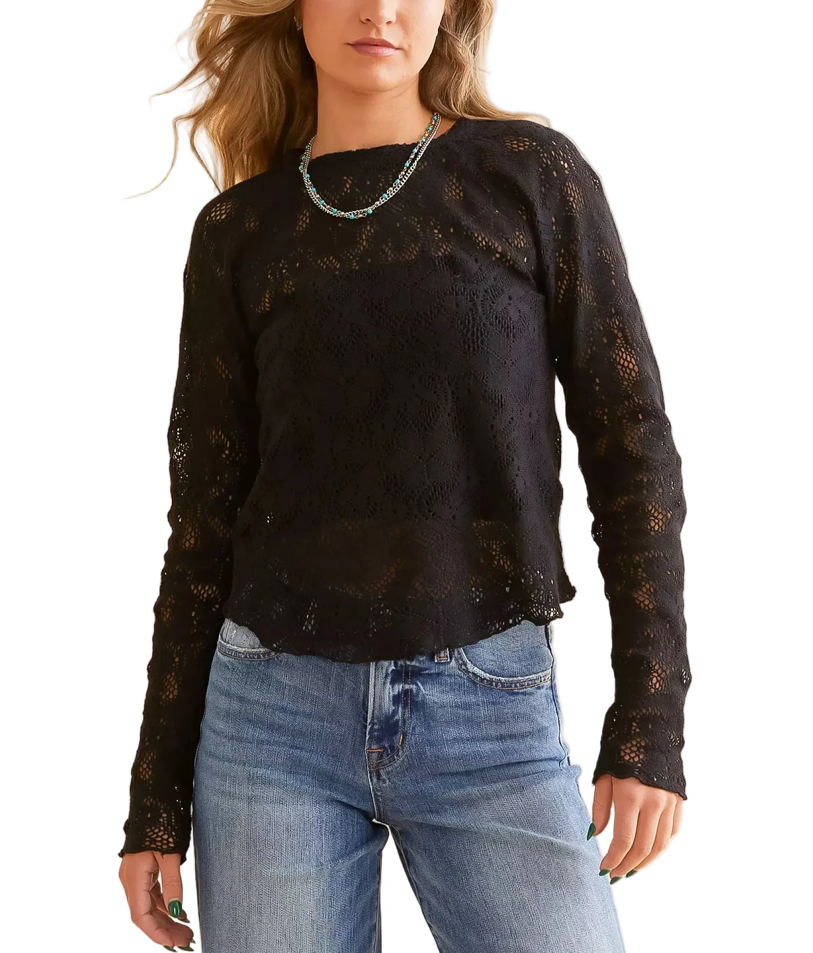 Free People Womens In The Meadow Long Sleeve T-Shirt
