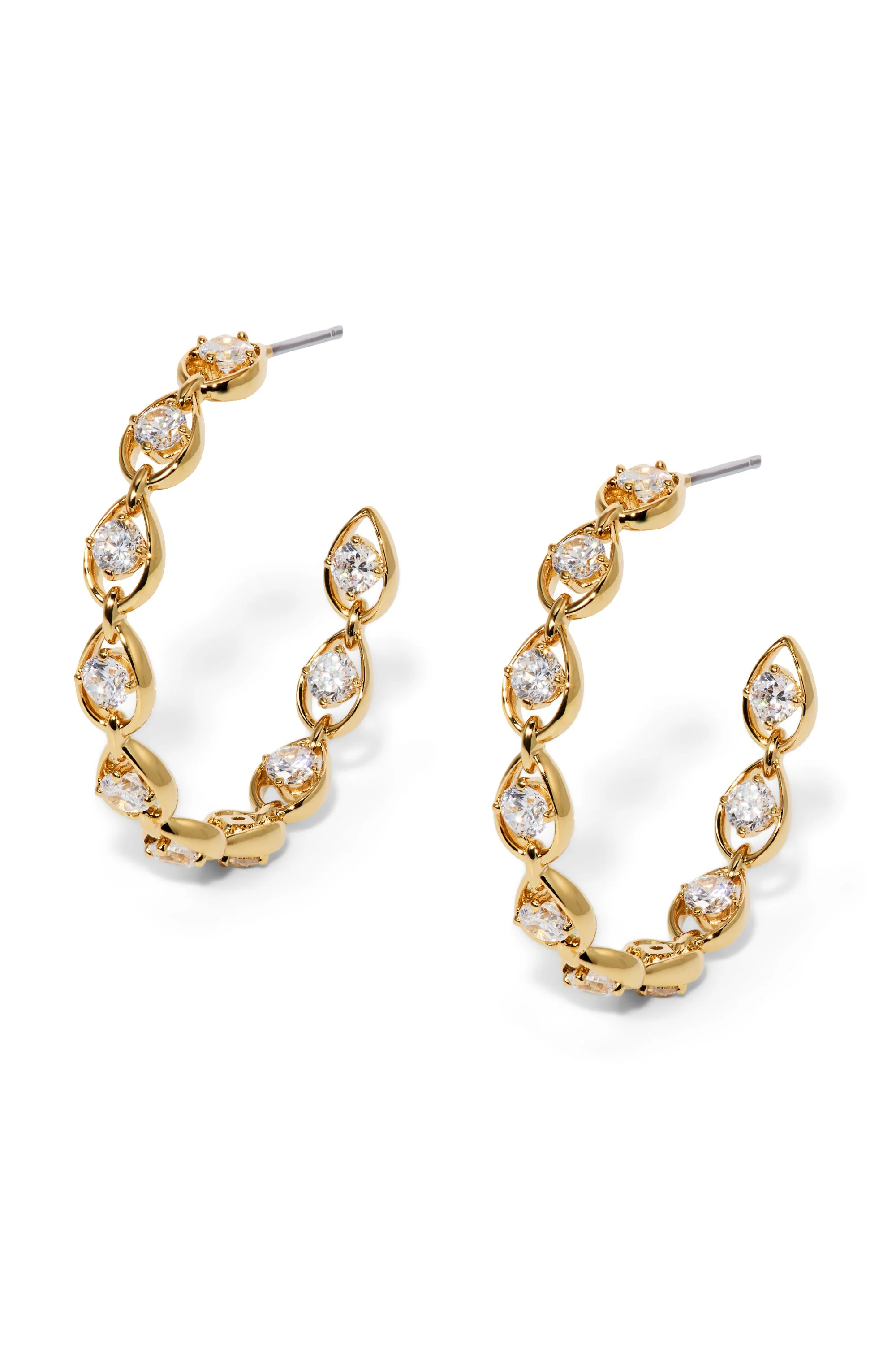 Nadri It Girl Medium C Hoop Earrings