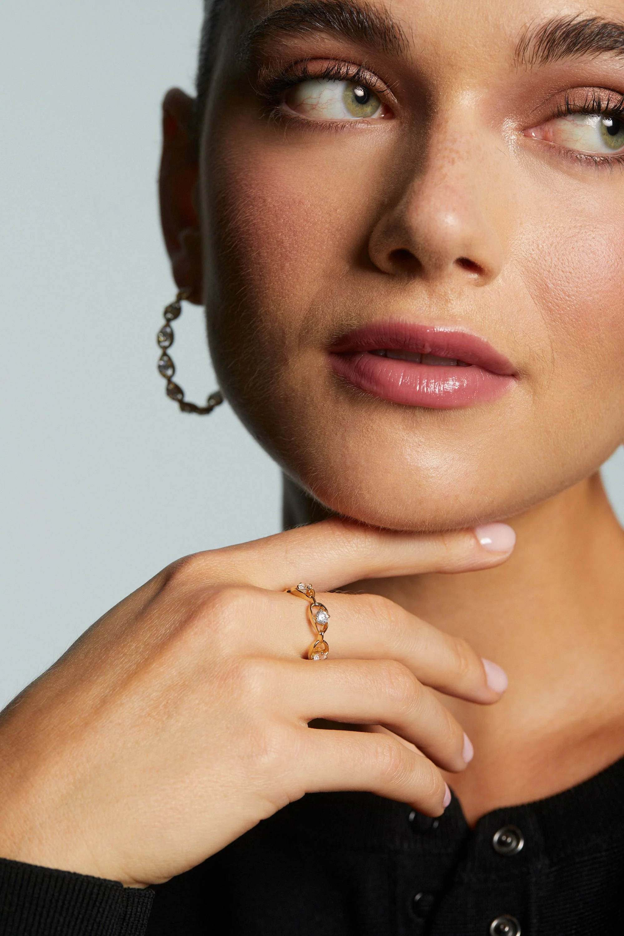 Nadri It Girl Medium C Hoop Earrings - Image 2
