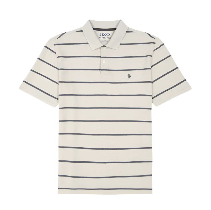 IZOD Mens Rugby Stripe Short Sleeve Polo Shirt - Image 2