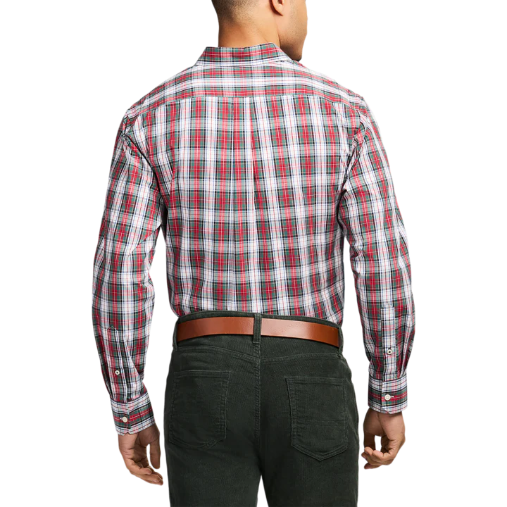 IZOD Mens Holiday Tartan Long Sleeve Woven Shirt - Image 4