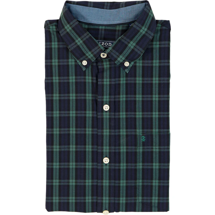 IZOD Mens Holiday Tartan Long Sleeve Woven Shirt - Image 2