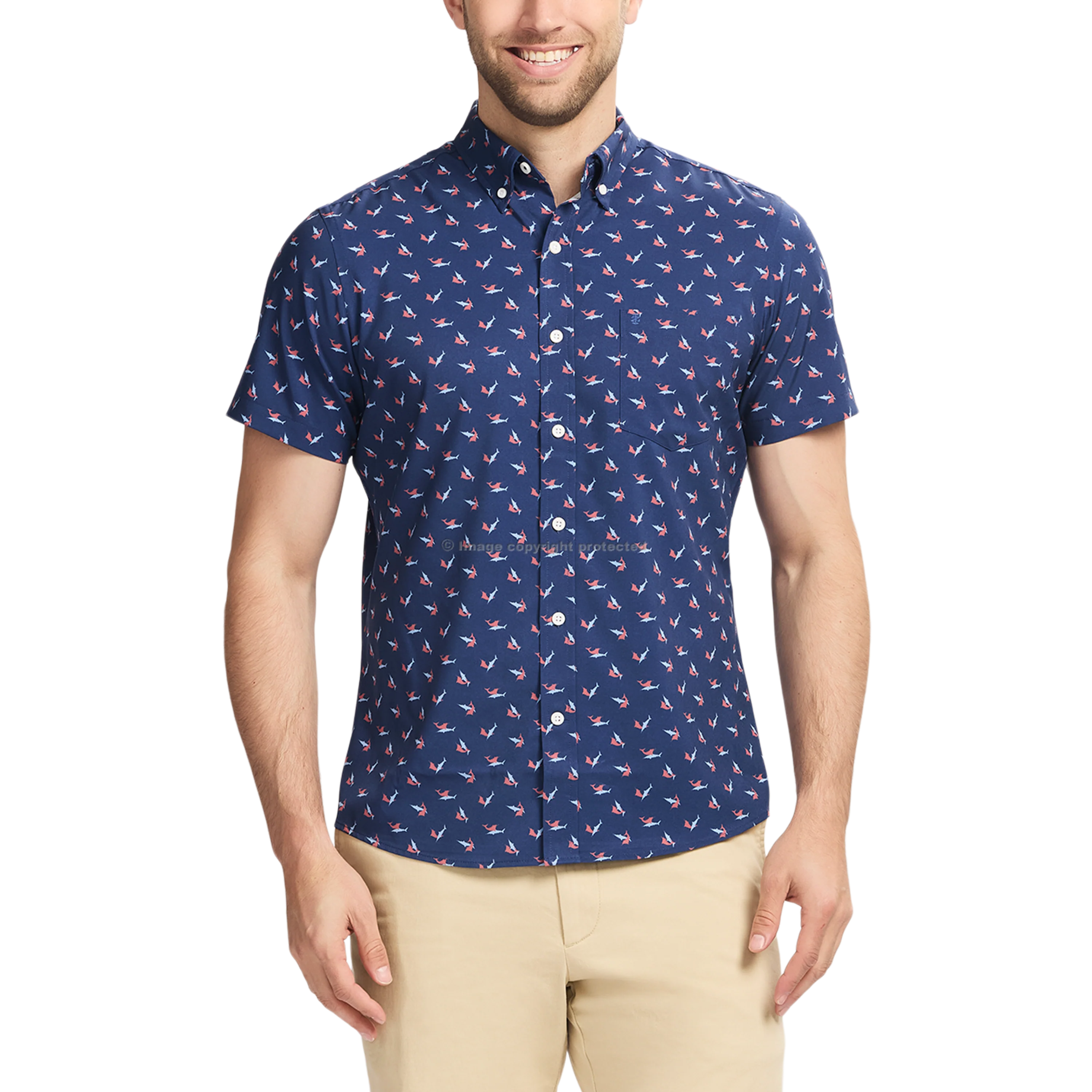 IZOD Mens Short Sleeve Button-Down Shirt - Image 2