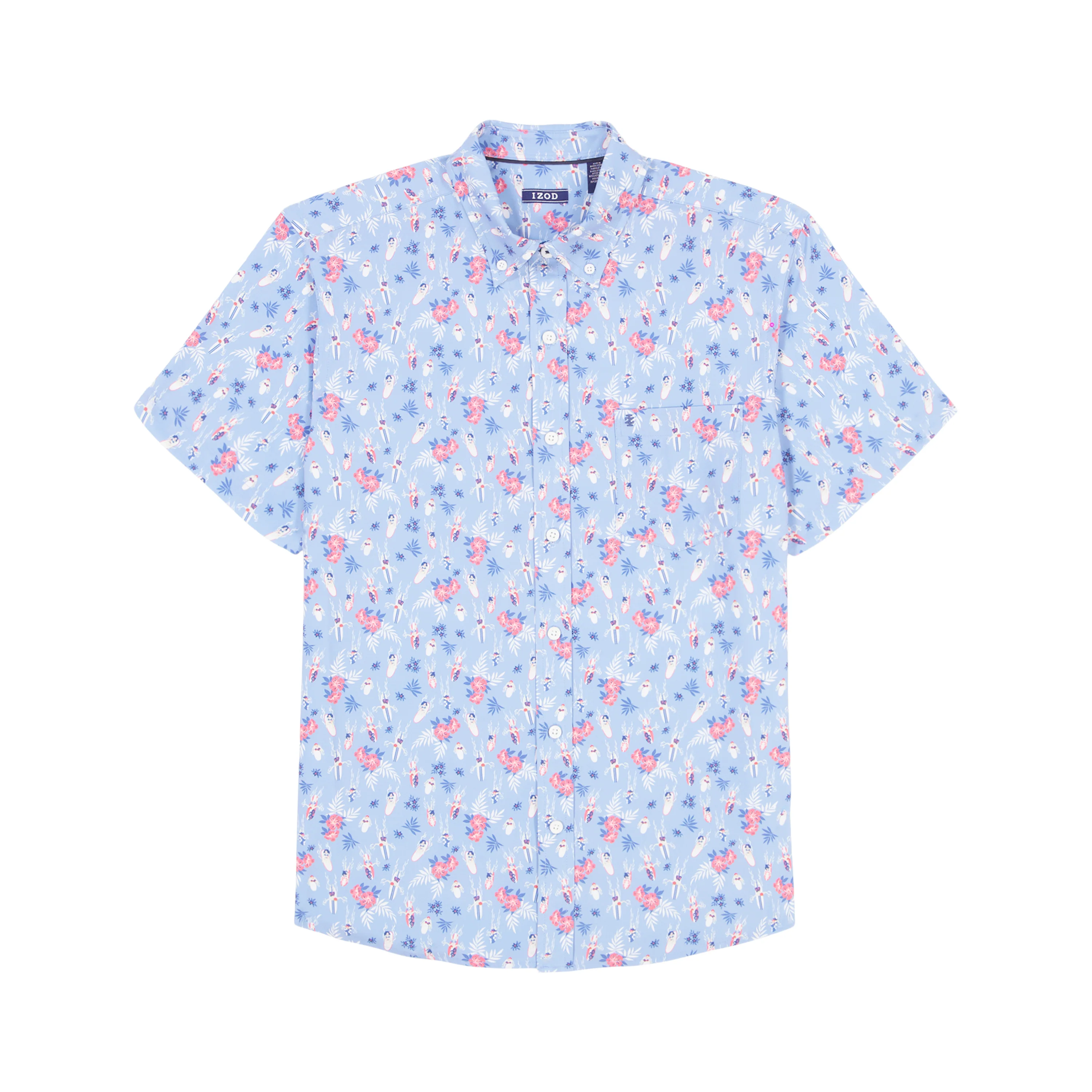 IZOD Mens Swingflex Elite Short Sleeve Printed Polo Shirt