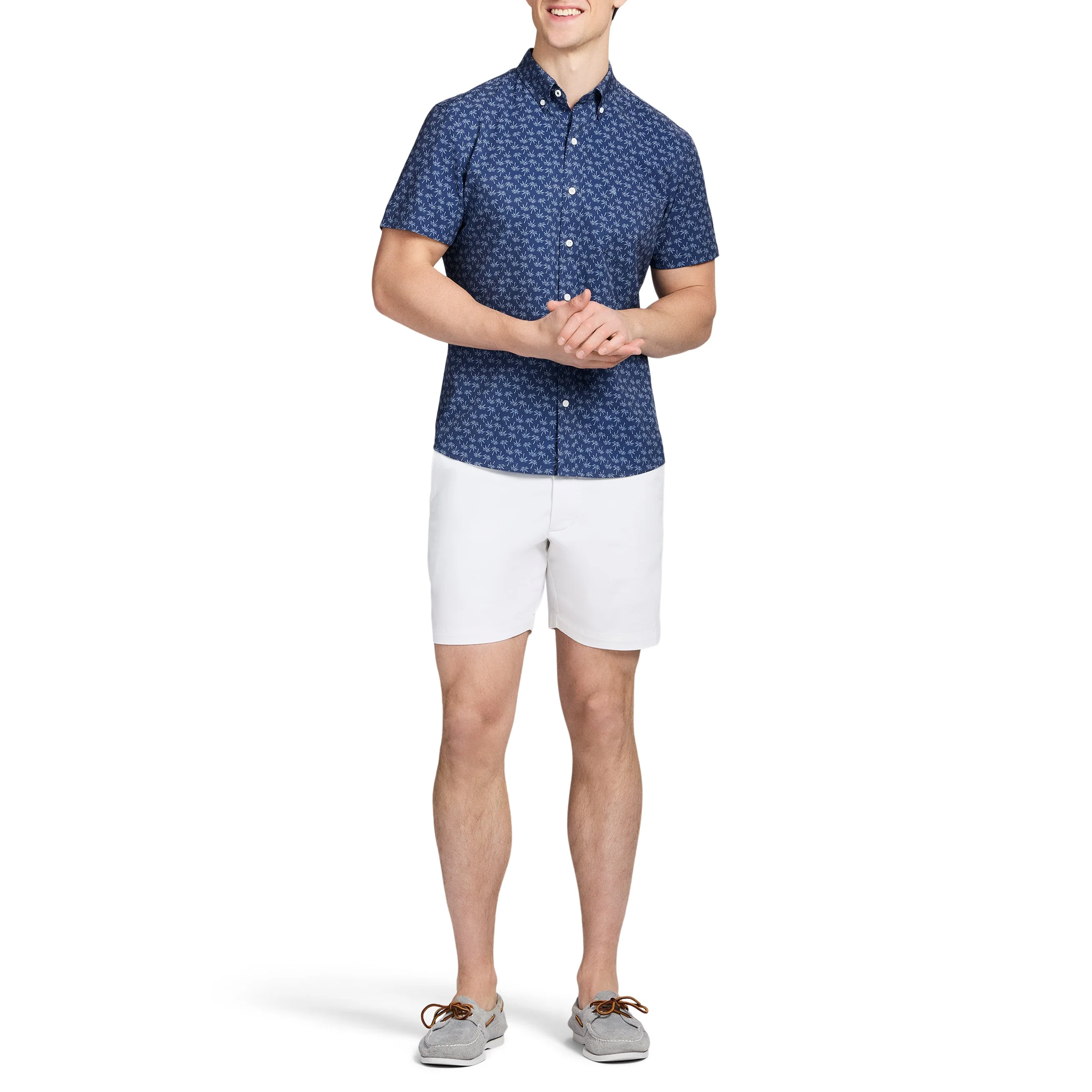 IZOD Mens Breeze Printed Short Sleeve Button Down Shirt - Image 4