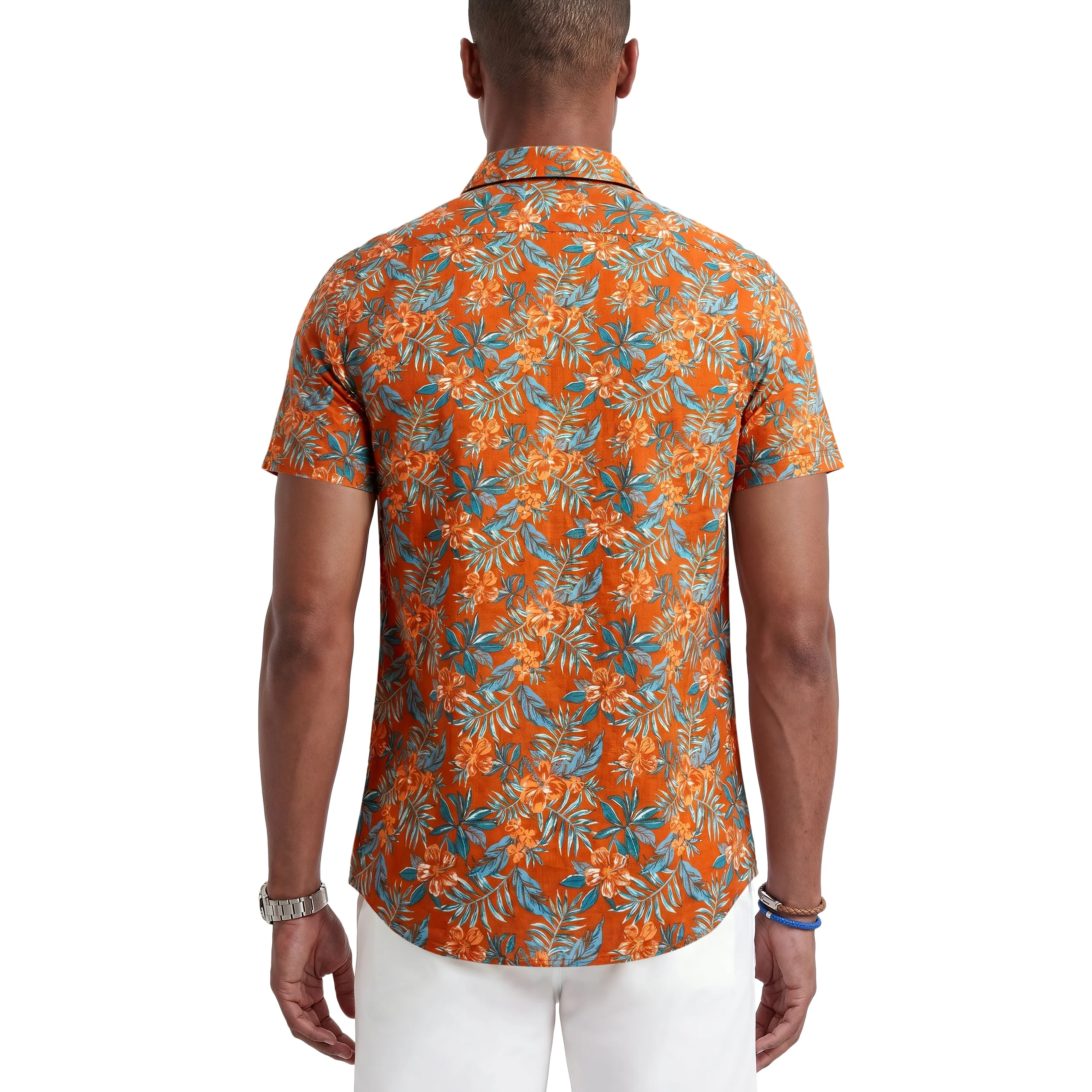 IZOD Mens Dockside Chambray Printed Short Sleeve Shirt - Image 3