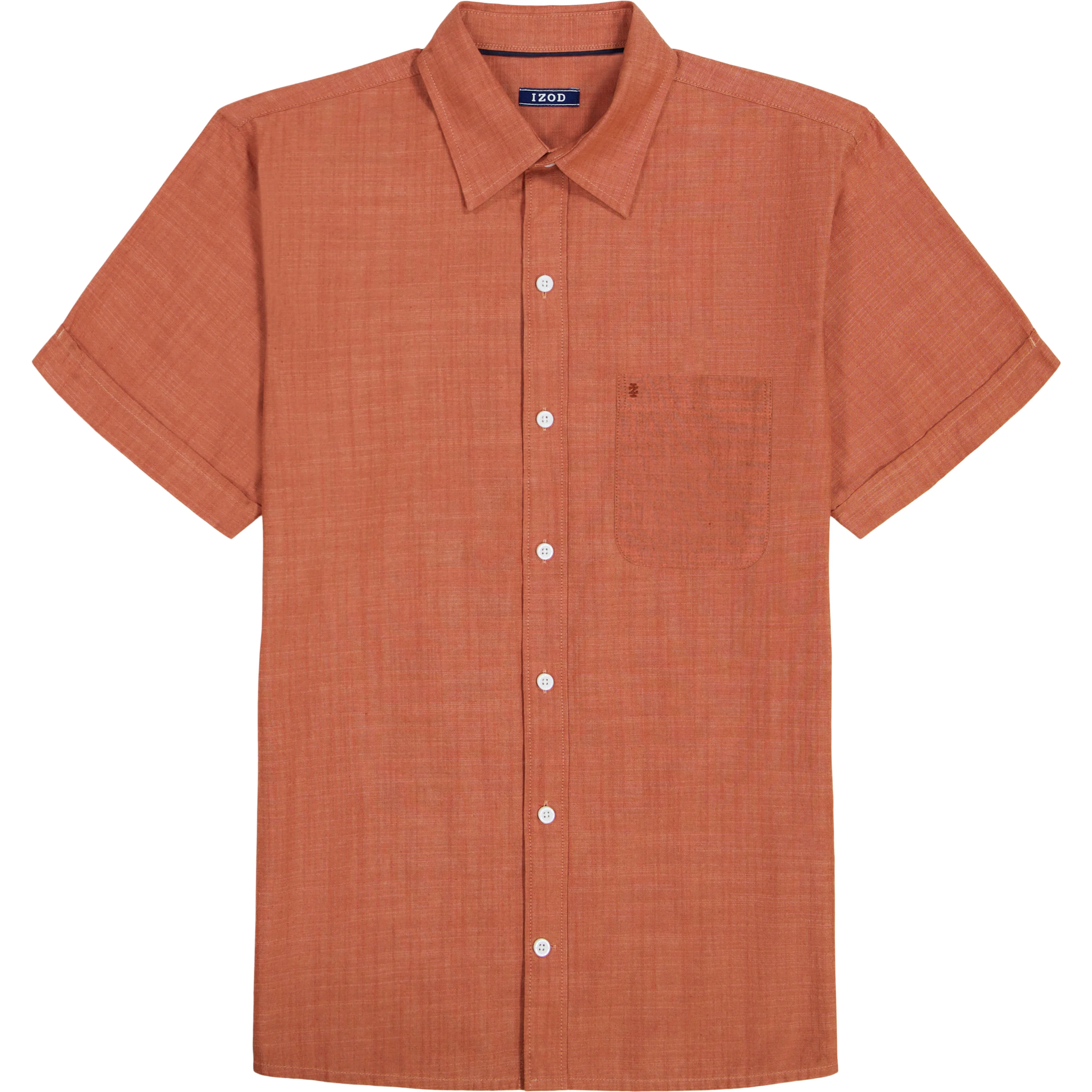 IZOD Mens Luxury Classic Short Sleeve Button Down Shirt - Image 2