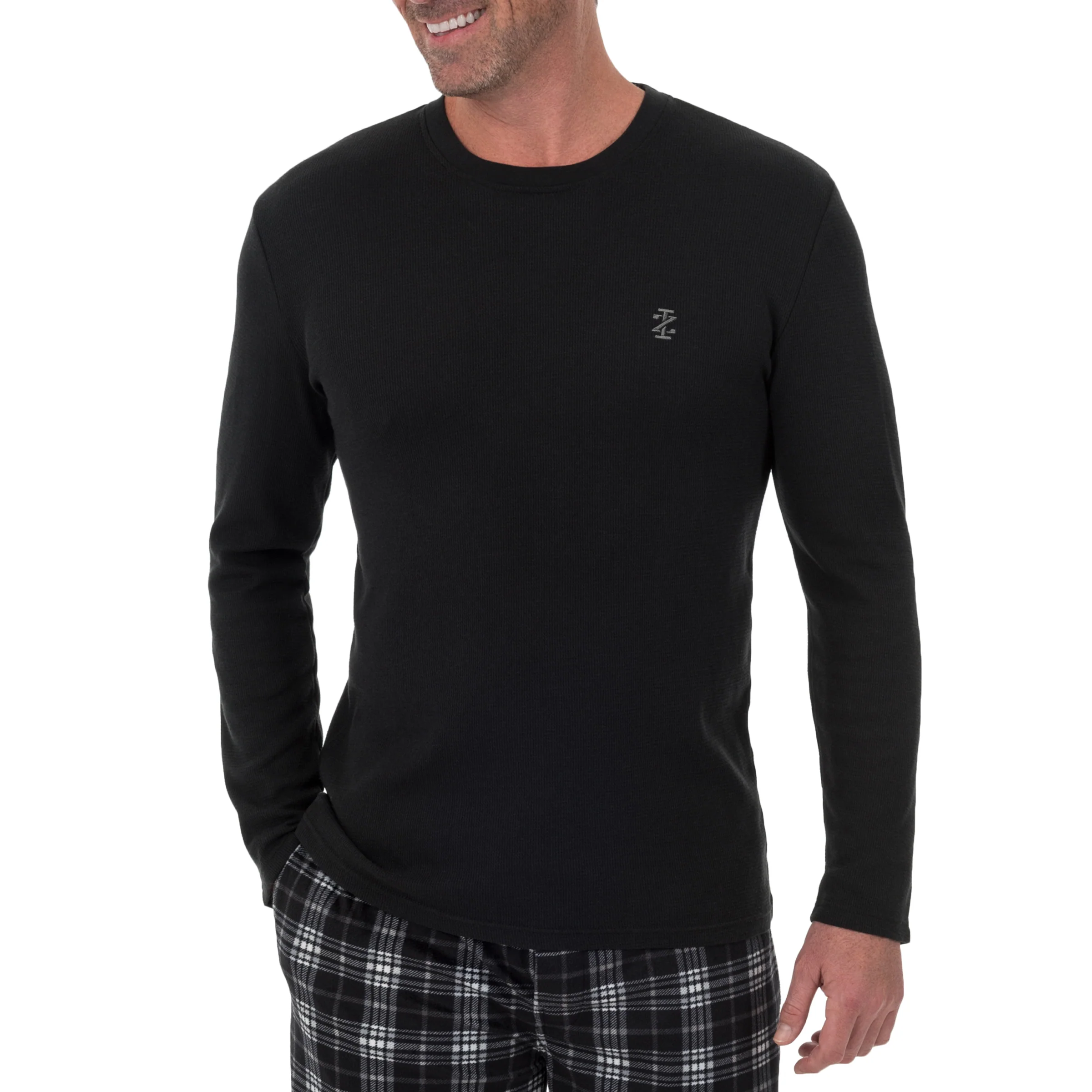 IZOD Mens Long Sleeve Waffle Crew Top