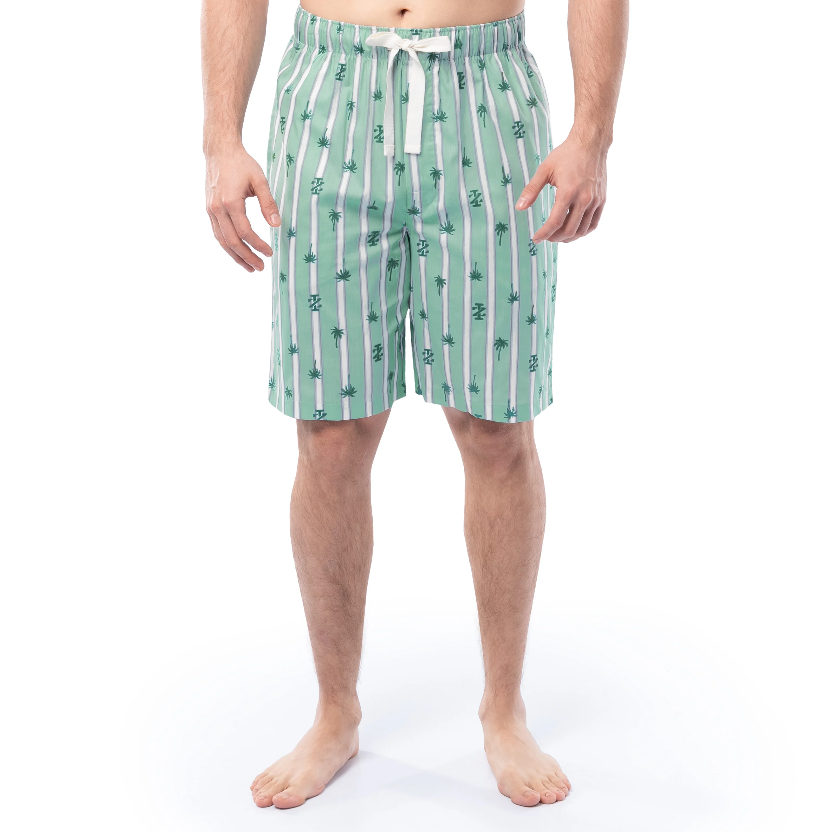 IZOD Mens Printed Poplin Relaxed Fit Drawstring Sleep Shorts