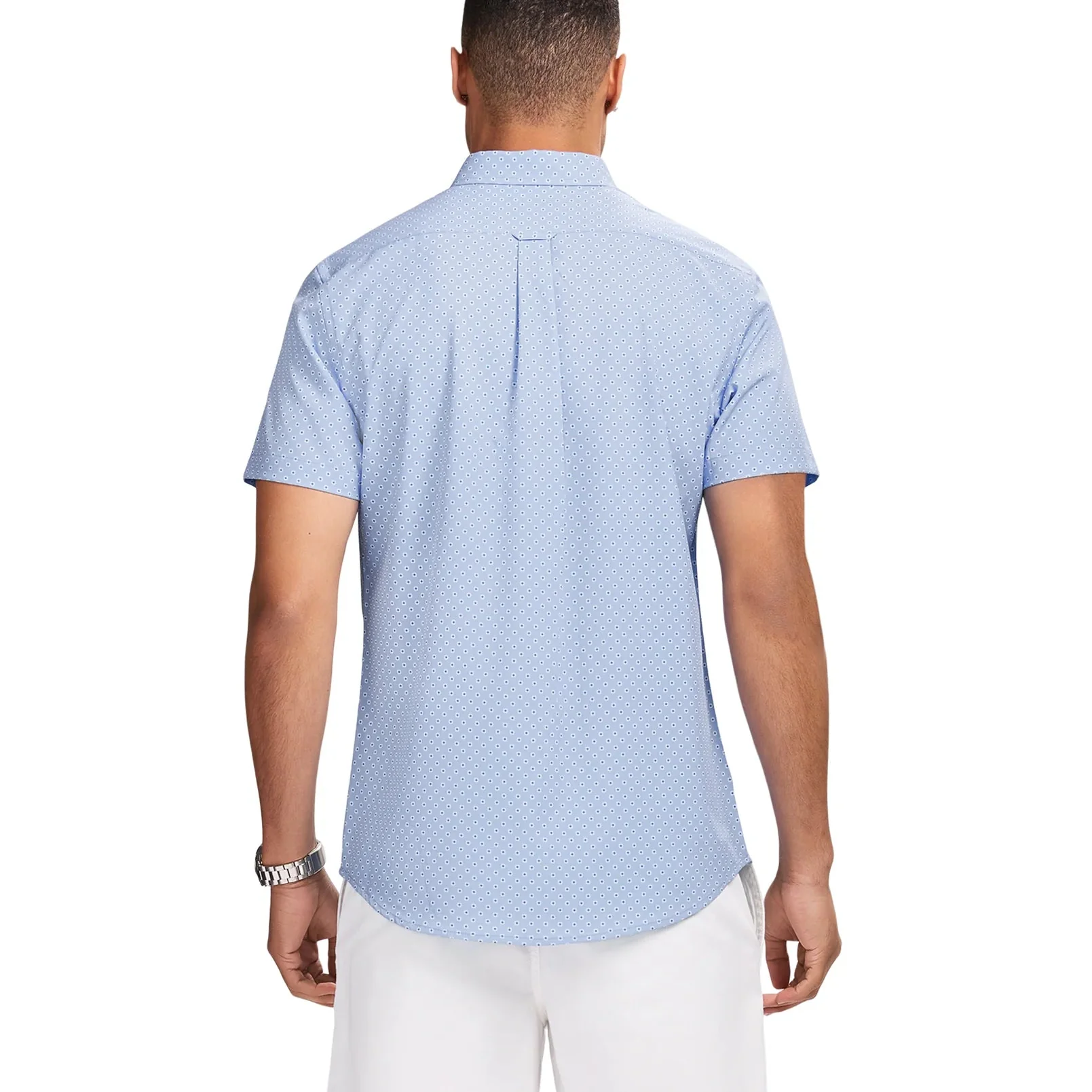IZOD Mens Breeze Printed Short Sleeve Button Down Shirt - Image 3