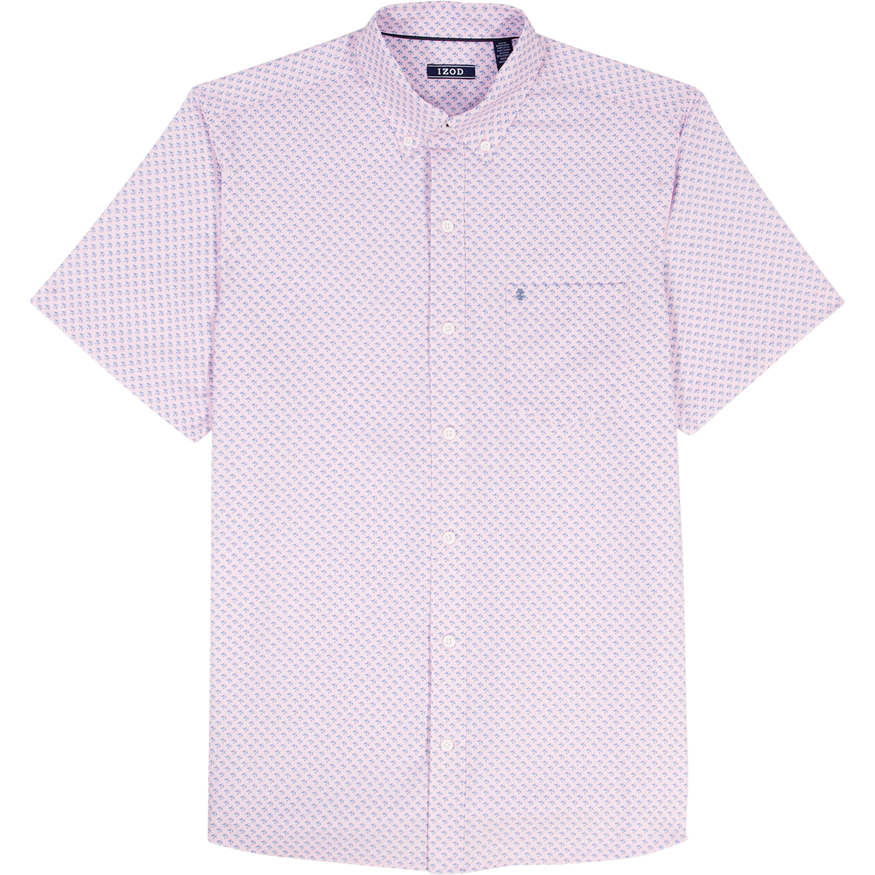 IZOD Mens Breeze Printed Short Sleeve Button Down Shirt