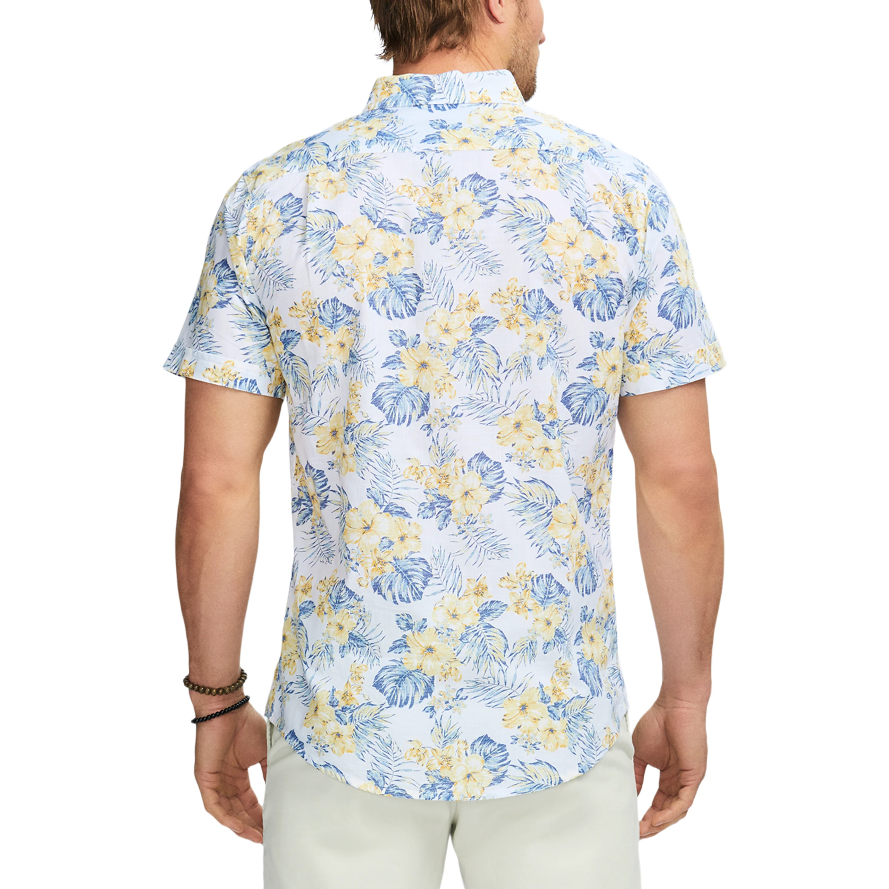 IZOD Mens Dockside Chambray Printed Short Sleeve Shirt - Image 3