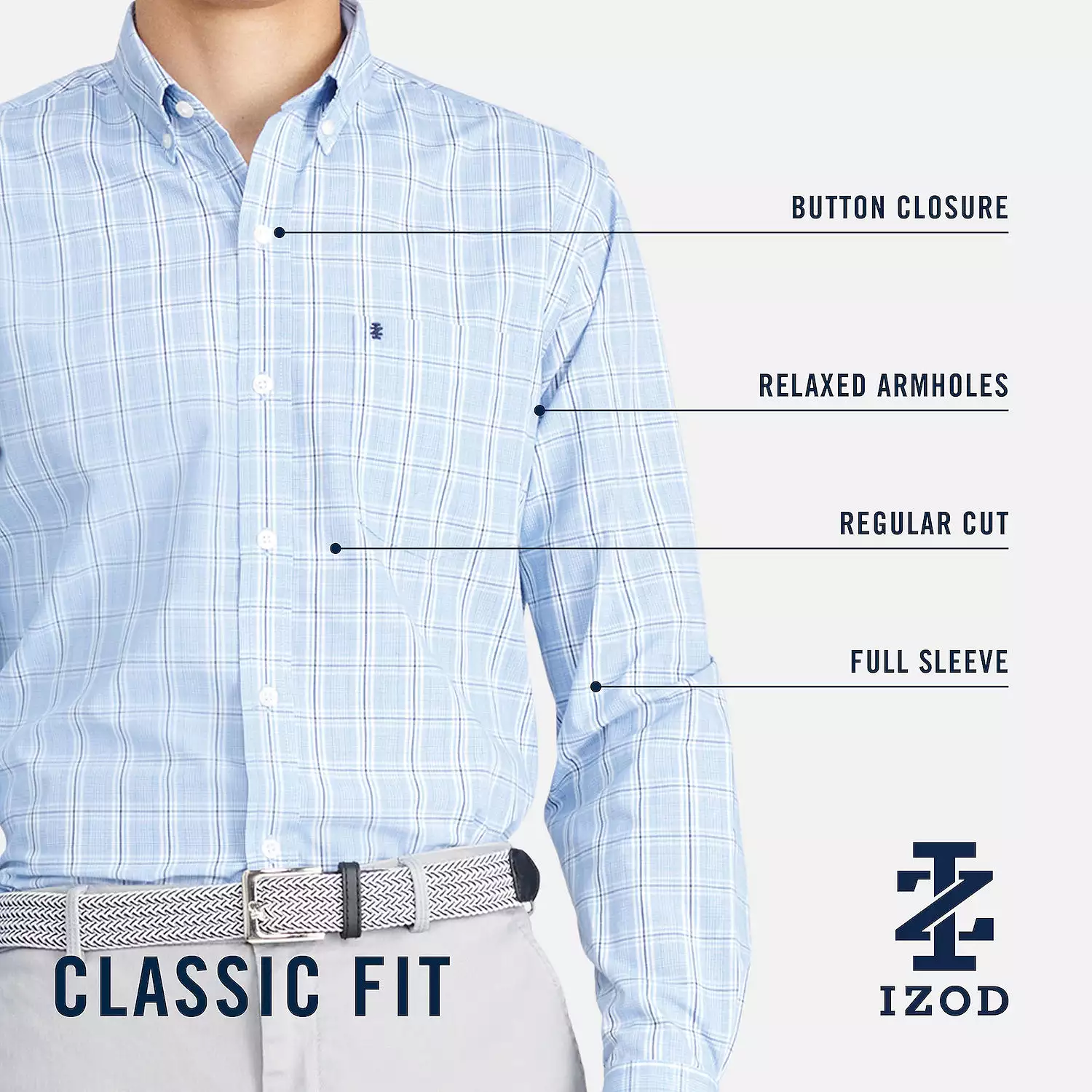 IZOD Mens Performance Woven Long Sleeve Shirt - Image 3