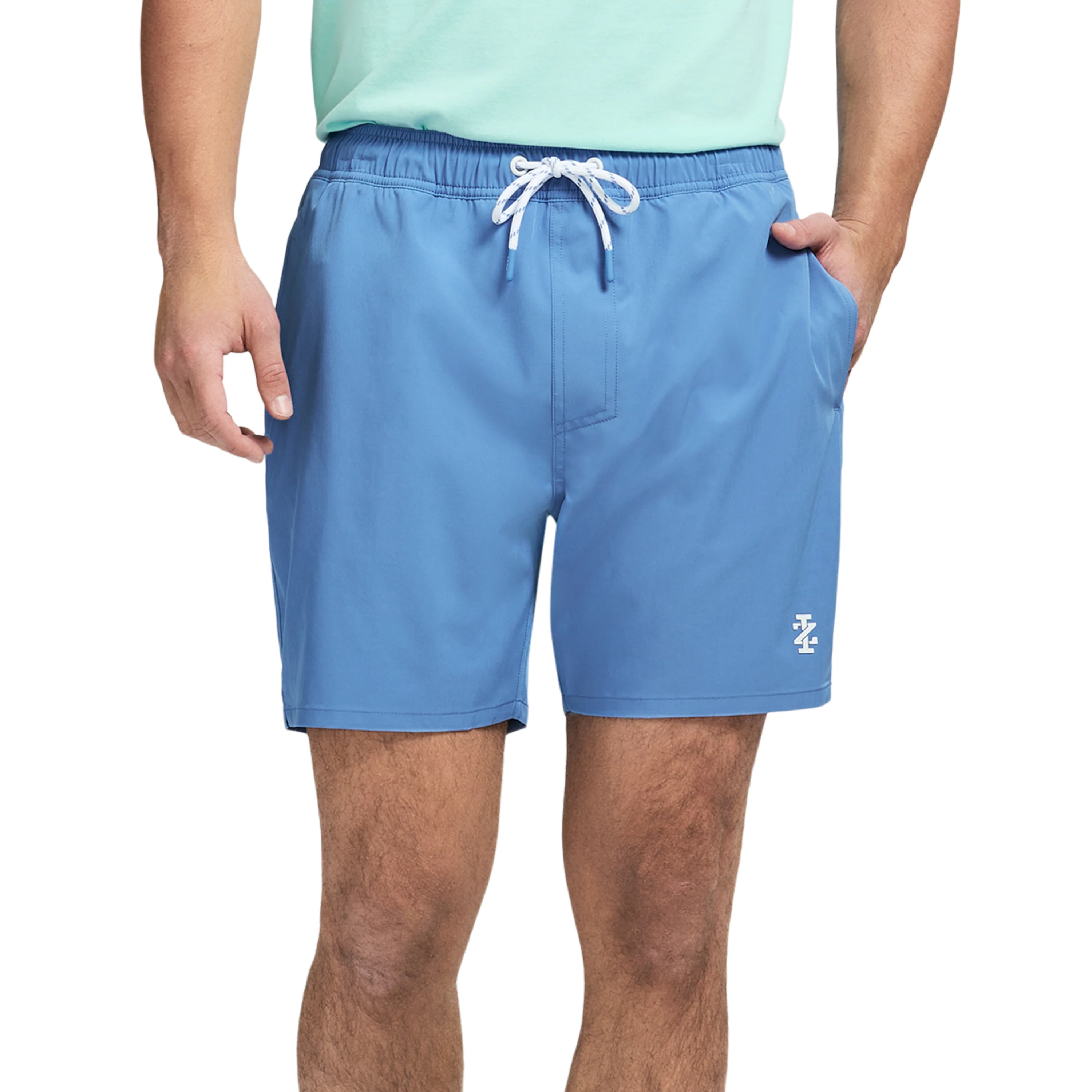IZOD Mens 17" Solid Swim Trunks - Image 3