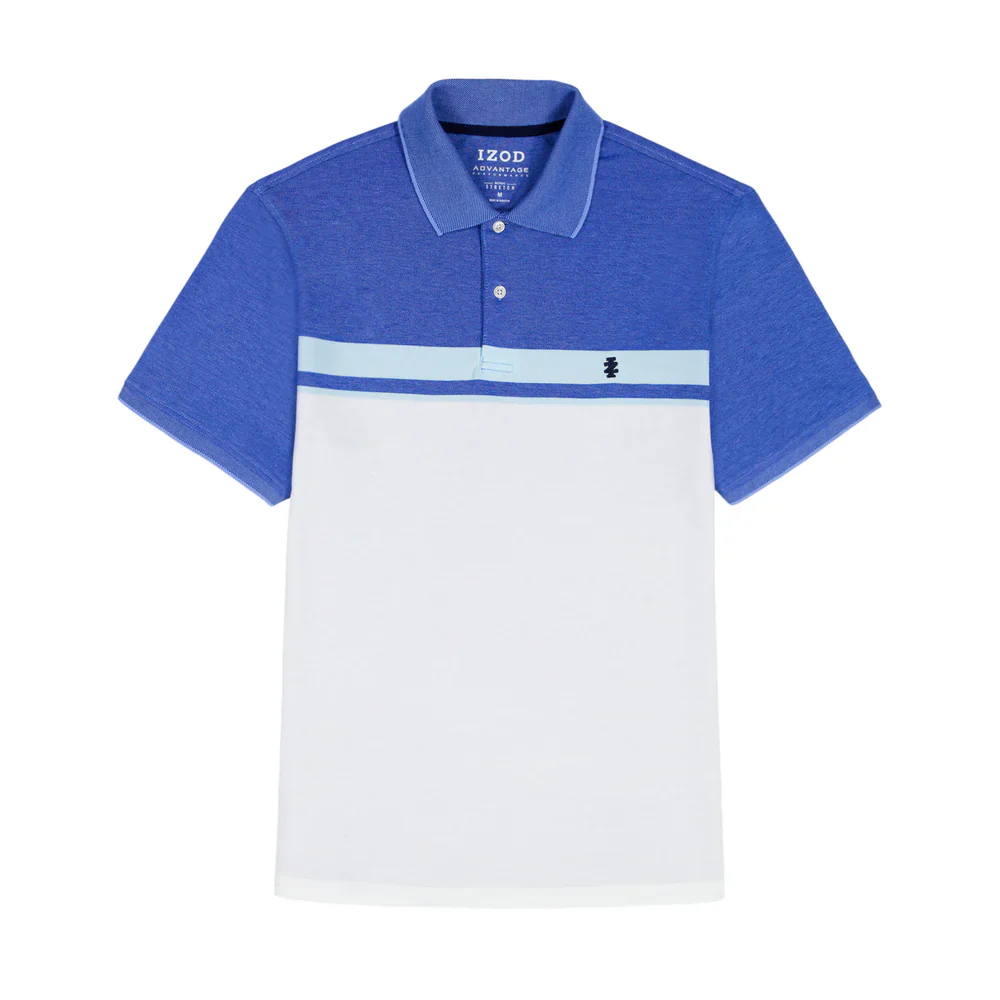 IZOD Mens Advantage Performance Stripe Short Sleeve Polo Shirt