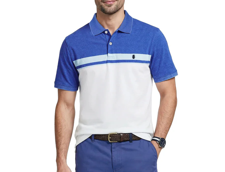 IZOD Mens Advantage Performance Stripe Short Sleeve Polo Shirt - Image 2