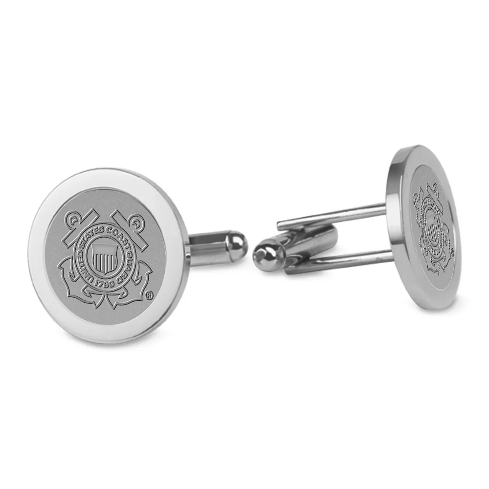 Coast Guard Seal Cufflinks - Silver