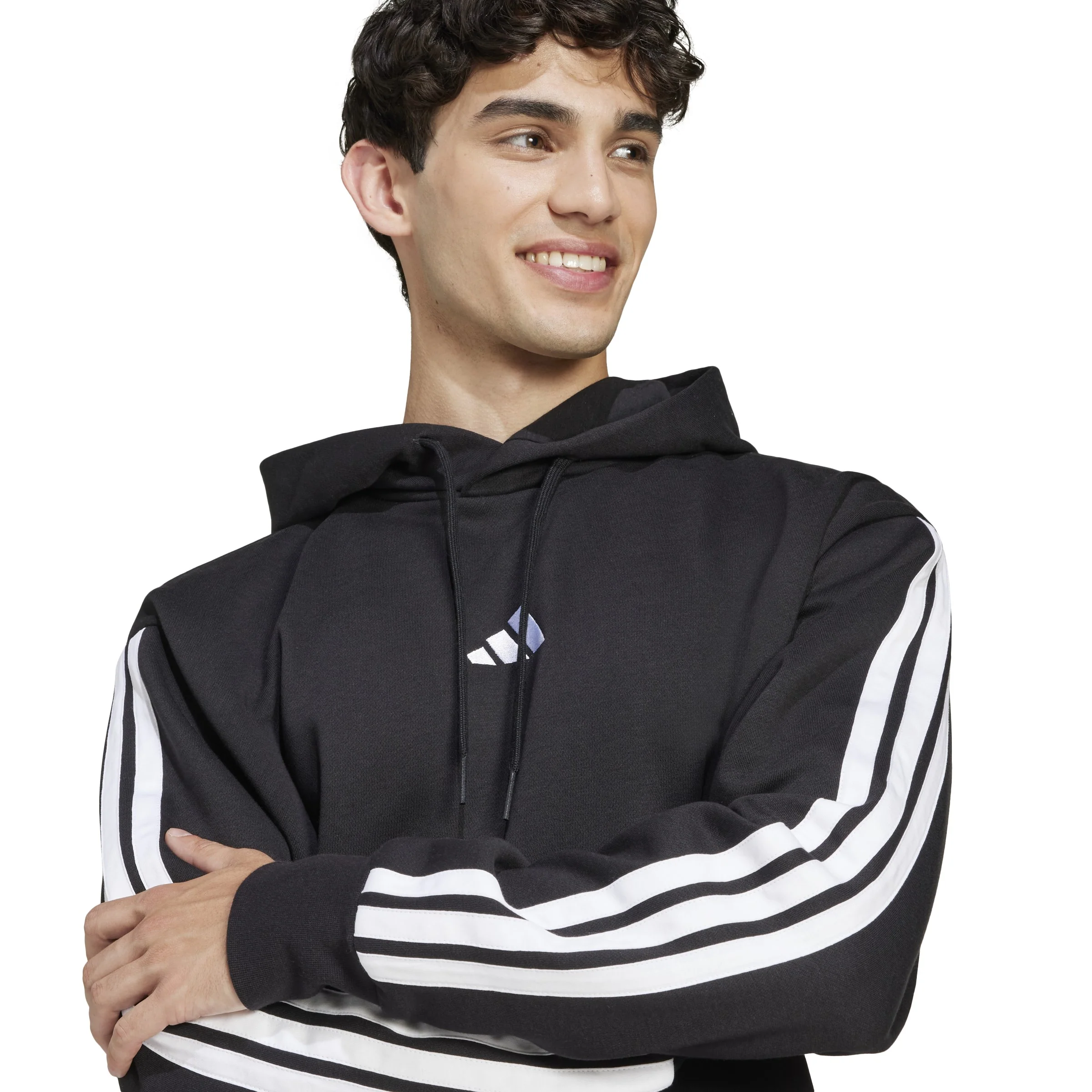 adidas Mens Essentials 3-Stripe Pullover Hoodie - Image 4