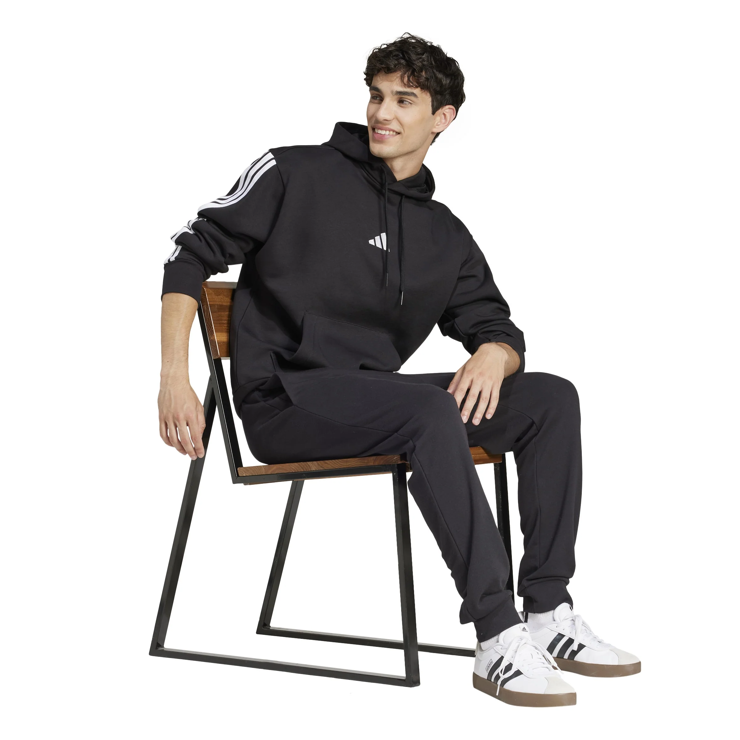 adidas Mens Essentials 3-Stripe Pullover Hoodie - Image 5