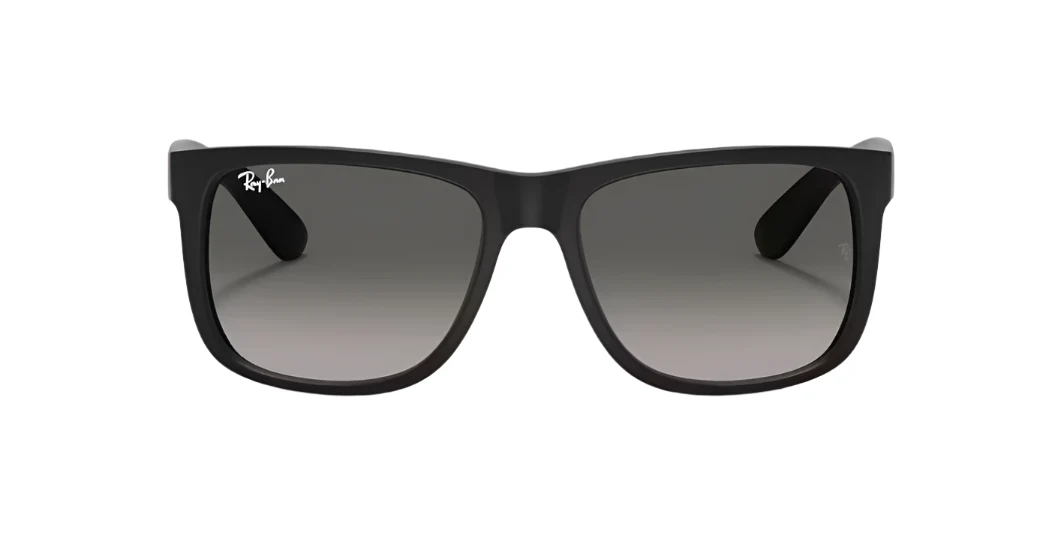 Ray-Ban Justin Classic Non-Polarized Sunglasses - Matte Rubber Black/Dark Grey - Image 2