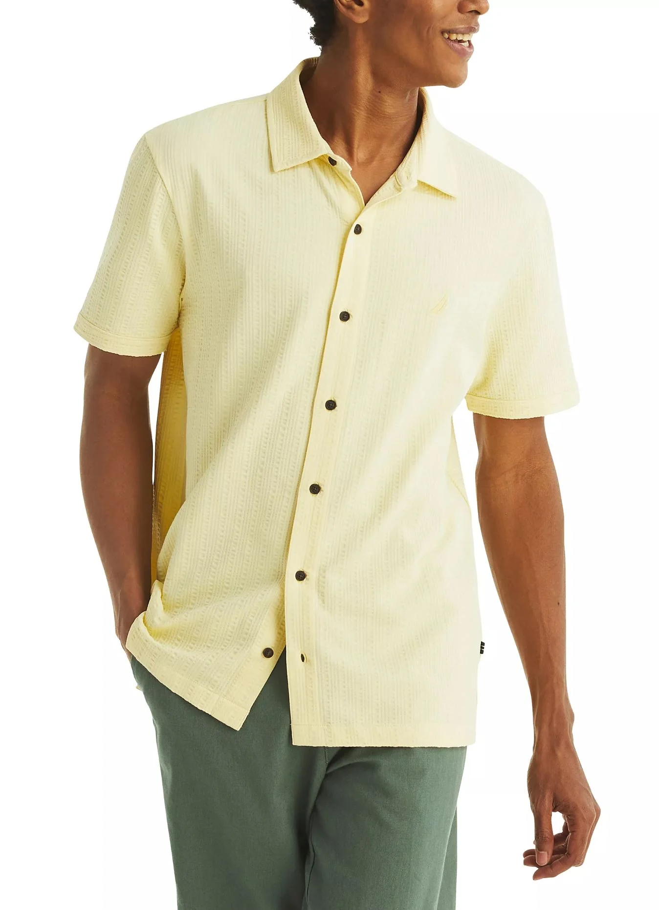 Nautica Mens Seersucker Short Sleeve Shirt - Image 2