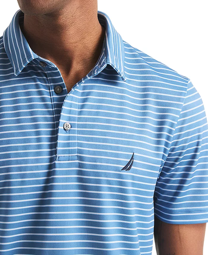 Nautica Mens Navtech Striped Classic Fit Short Sleeve Polo Shirt - Image 3