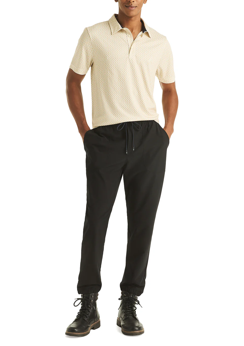 Nautica Mens Printed Crab Geo Golf Short Sleeve Polo Shirt - Image 4