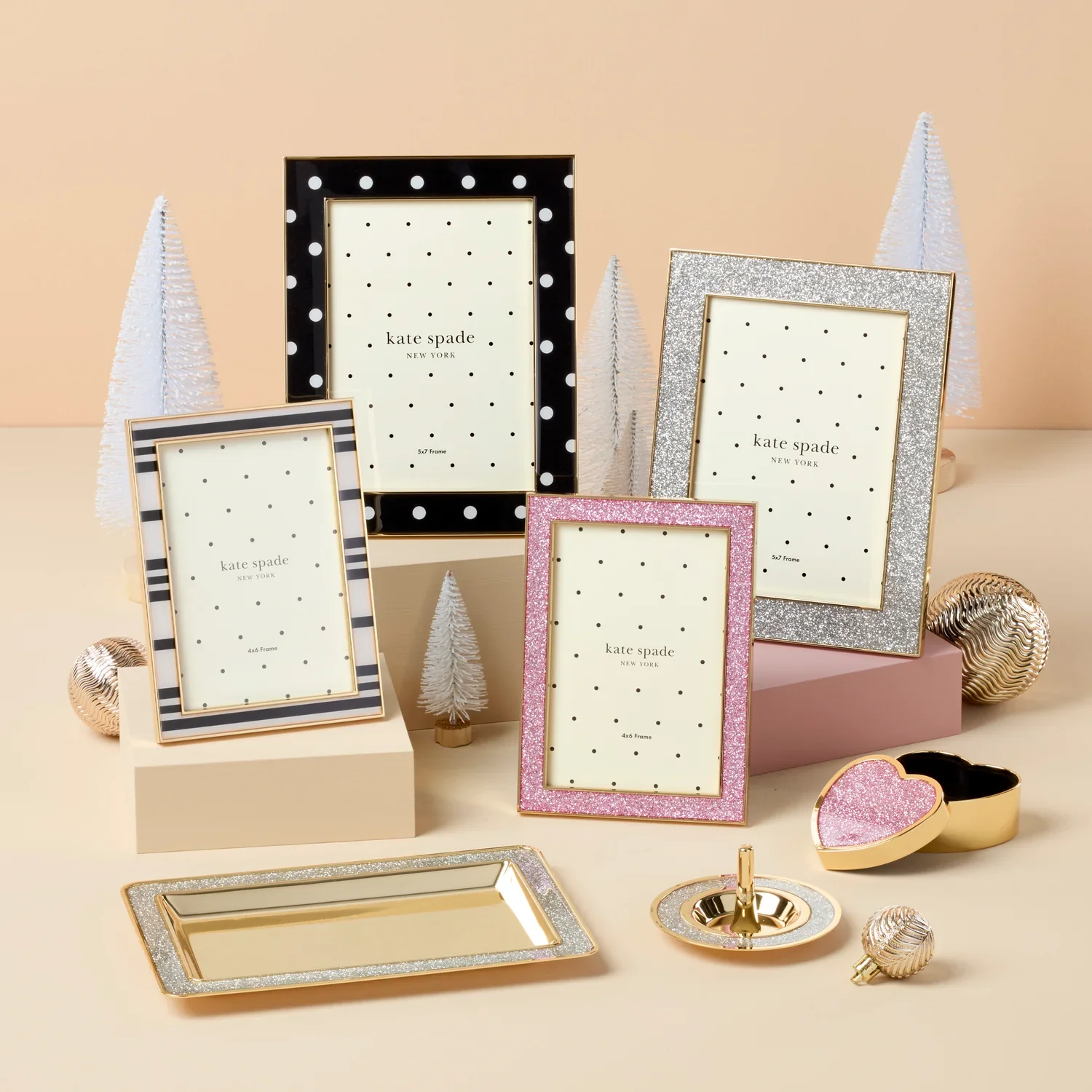 Kate Spade Sitting Pretty Silver Glitter Ring Dish - Image 3