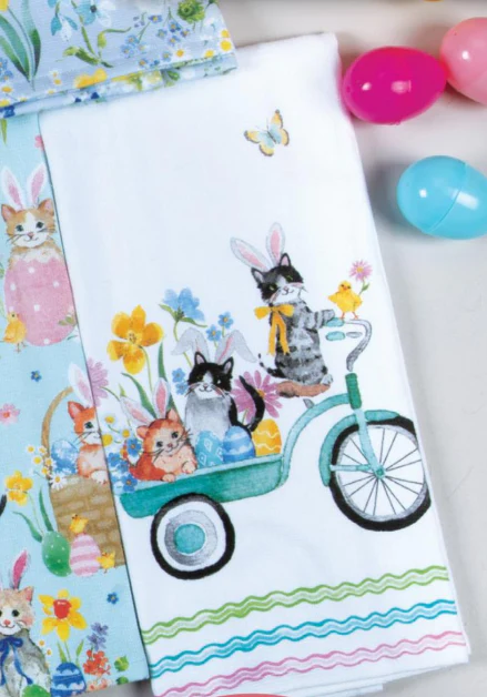 Kay Dee Designs Easter Bike Kitties Dual Purpose Terry Kitchen Towel - Image 2