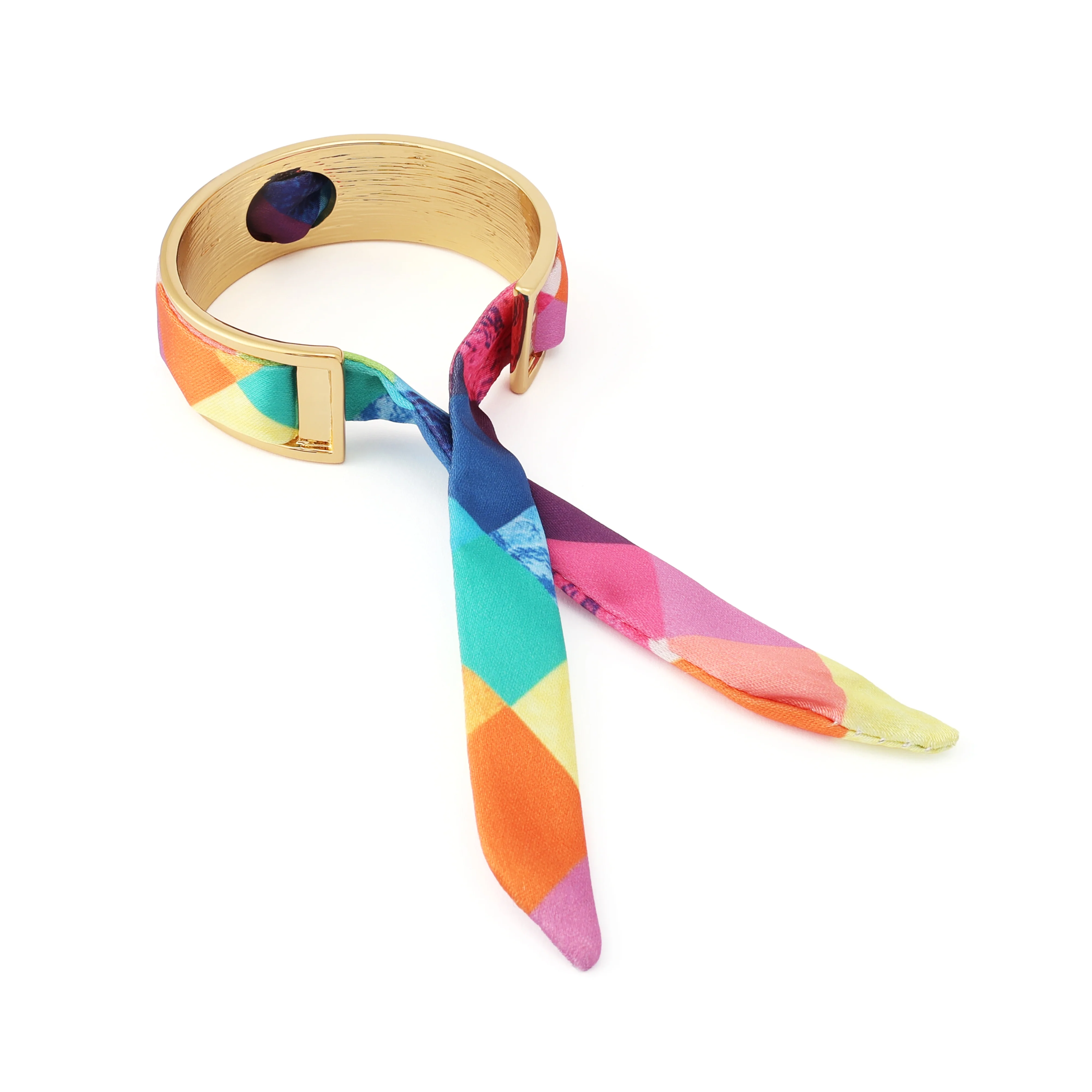 Kurt Geiger Stained Glass Fabric Tie Cuff Bracelet - Image 4